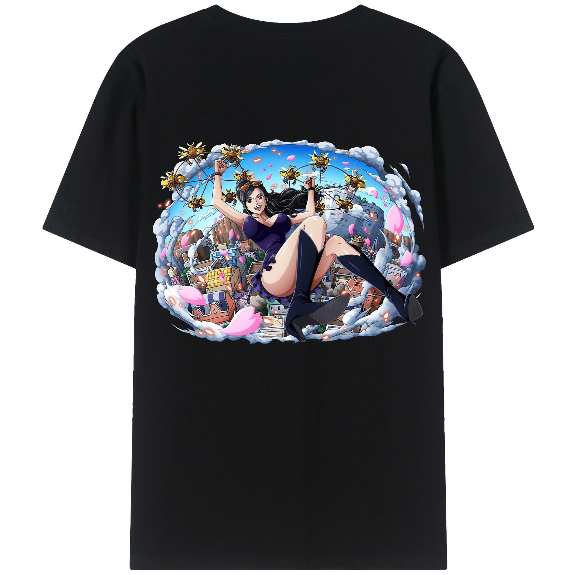 ワンピース ニコ・ロビン ONE PIECE Nico Robin 綿100％半袖Tシャツ（背面プリント）