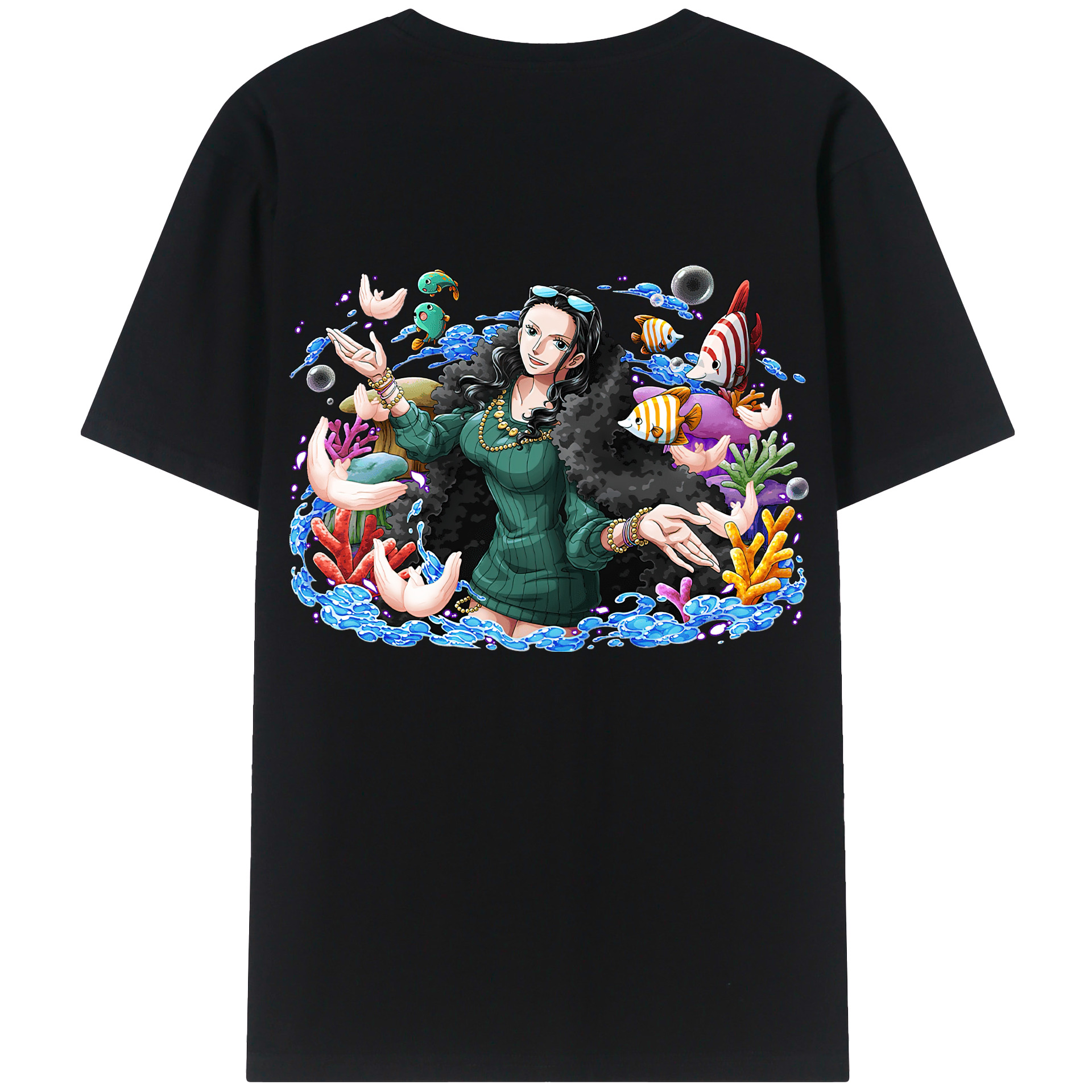 ワンピース ニコ・ロビン ONE PIECE Nico Robin 綿100％半袖Tシャツ（背面プリント）