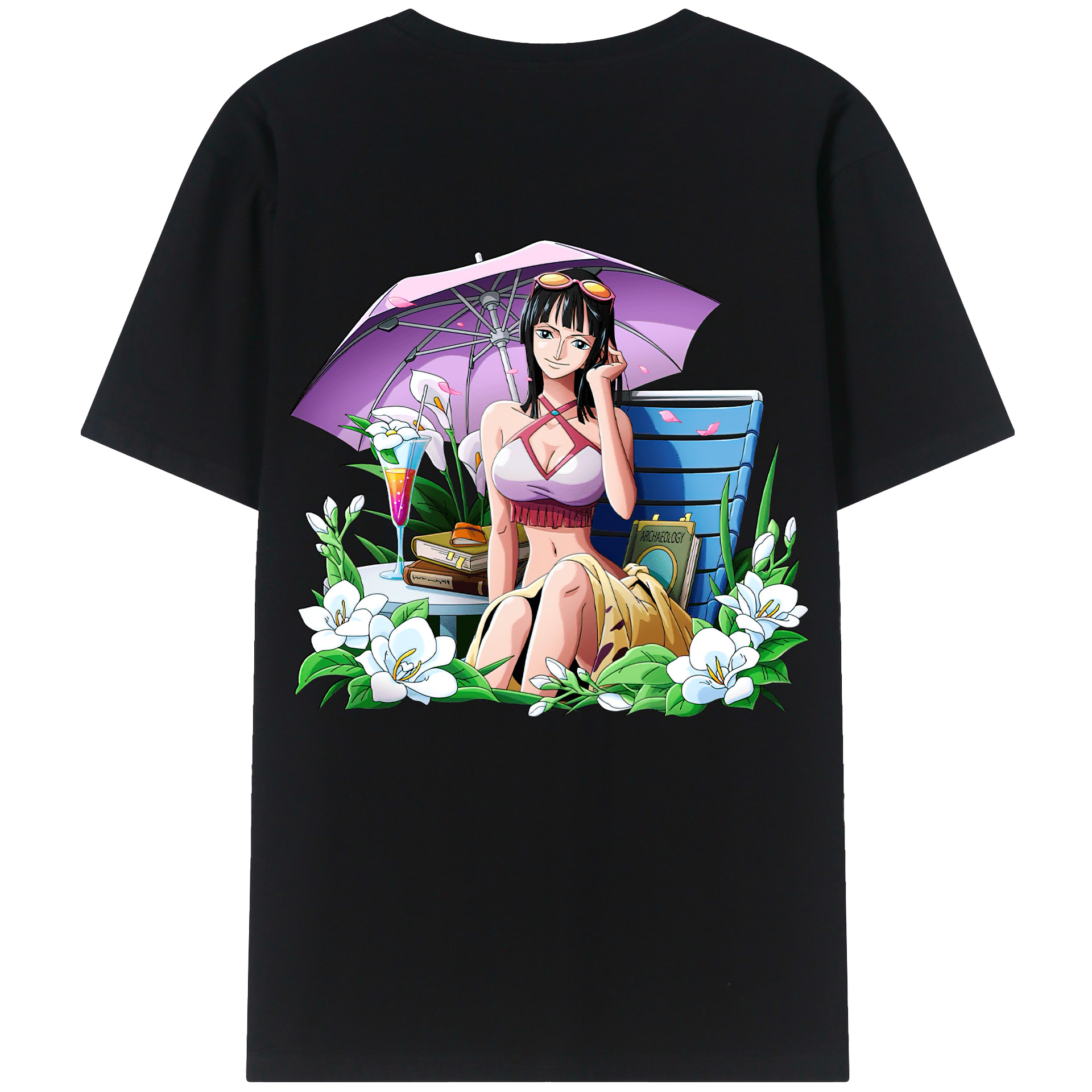 ワンピース ニコ・ロビン ONE PIECE Nico Robin 綿100％半袖Tシャツ（背面プリント）