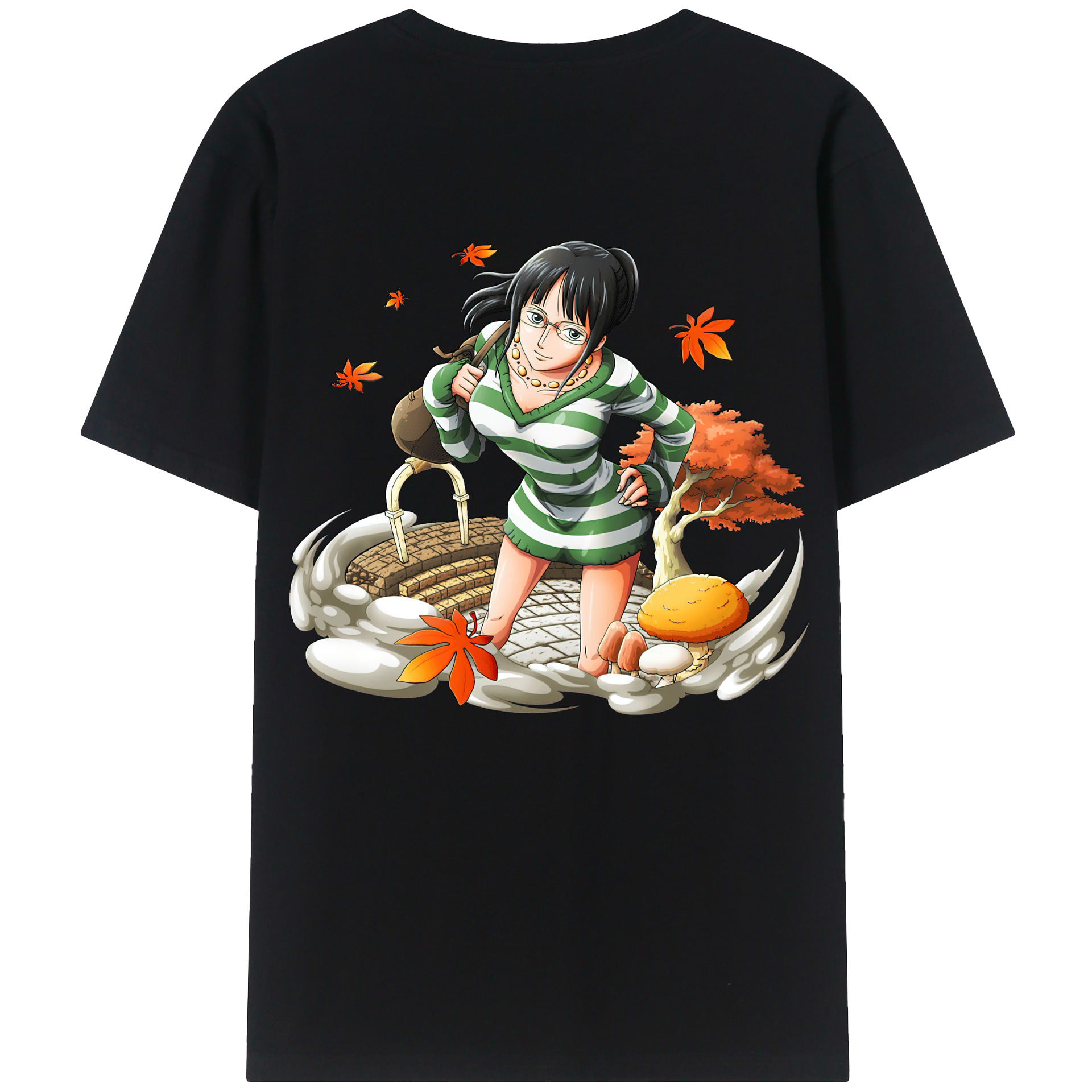 ワンピース ニコ・ロビン ONE PIECE Nico Robin 綿100％半袖Tシャツ（背面プリント）