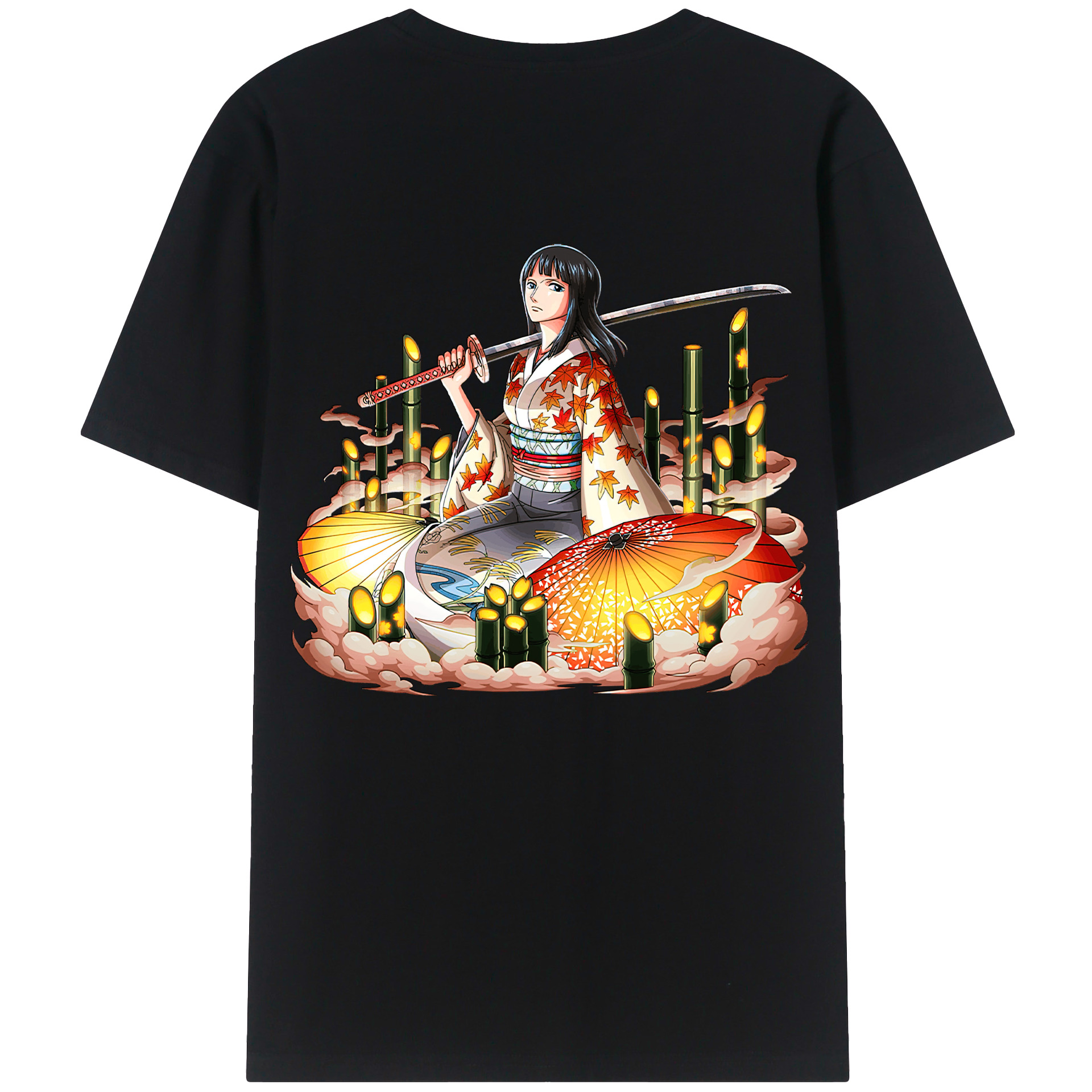 ワンピース ニコ・ロビン ONE PIECE Nico Robin 綿100％半袖Tシャツ（背面プリント）