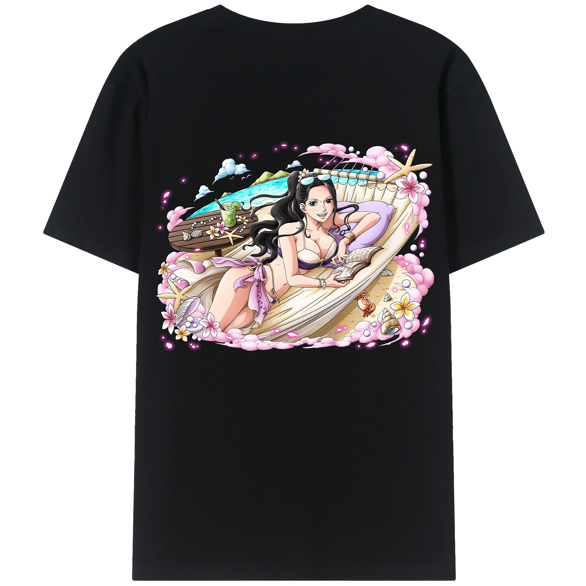 ワンピース ニコ・ロビン ONE PIECE Nico Robin 綿100％半袖Tシャツ（背面プリント）