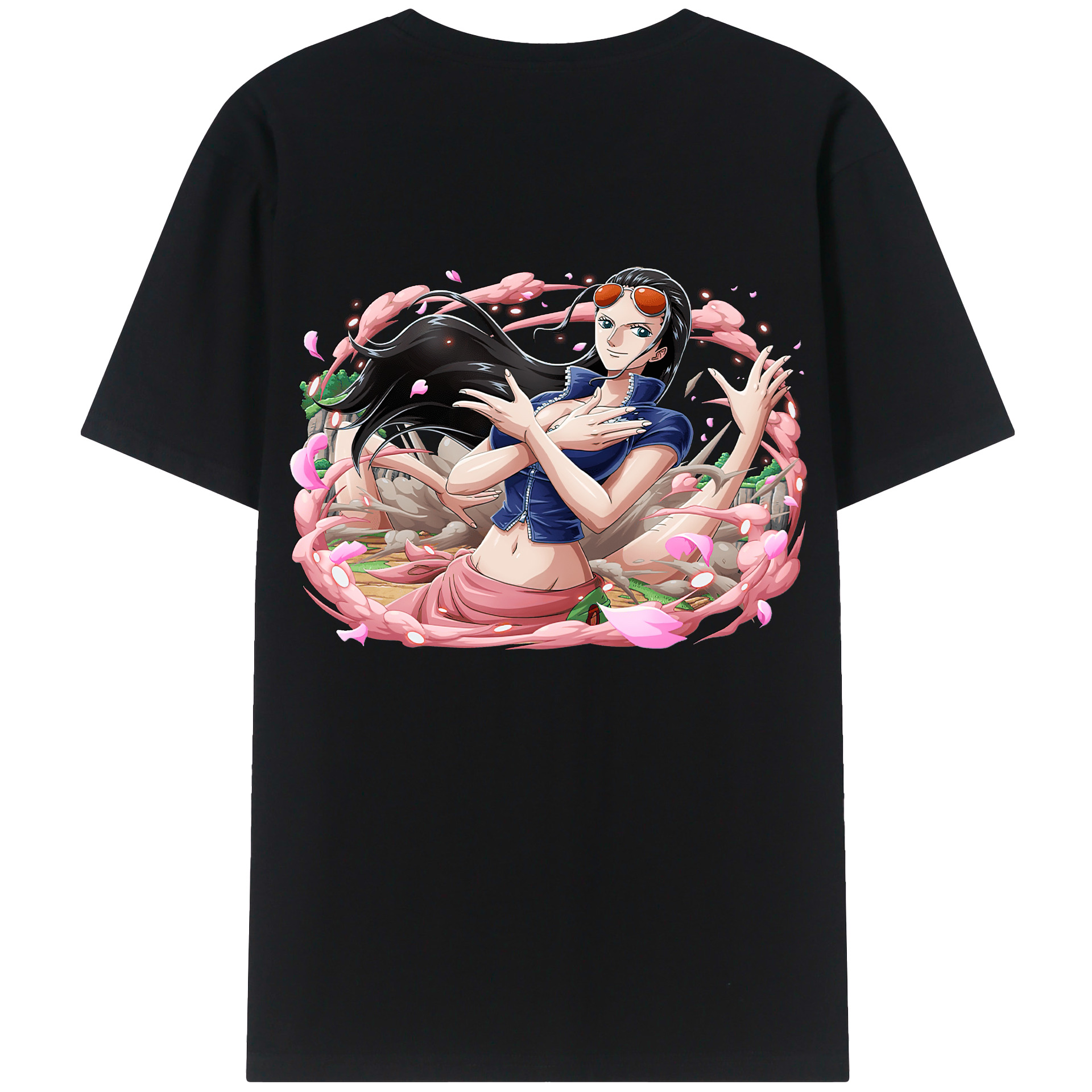 ワンピース ニコ・ロビン ONE PIECE Nico Robin 綿100％半袖Tシャツ（背面プリント）