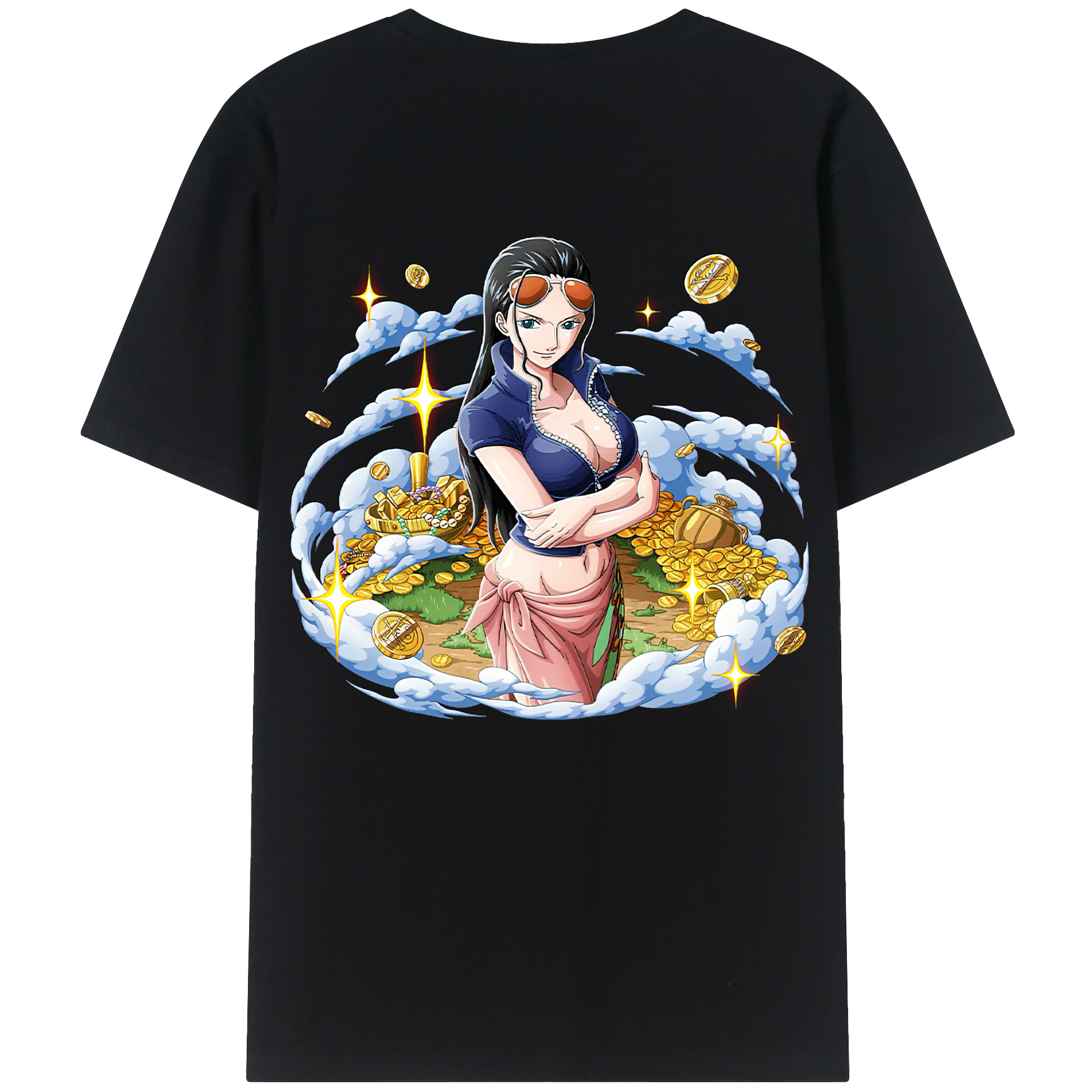 ワンピース ニコ・ロビン ONE PIECE Nico Robin 綿100％半袖Tシャツ（背面プリント）