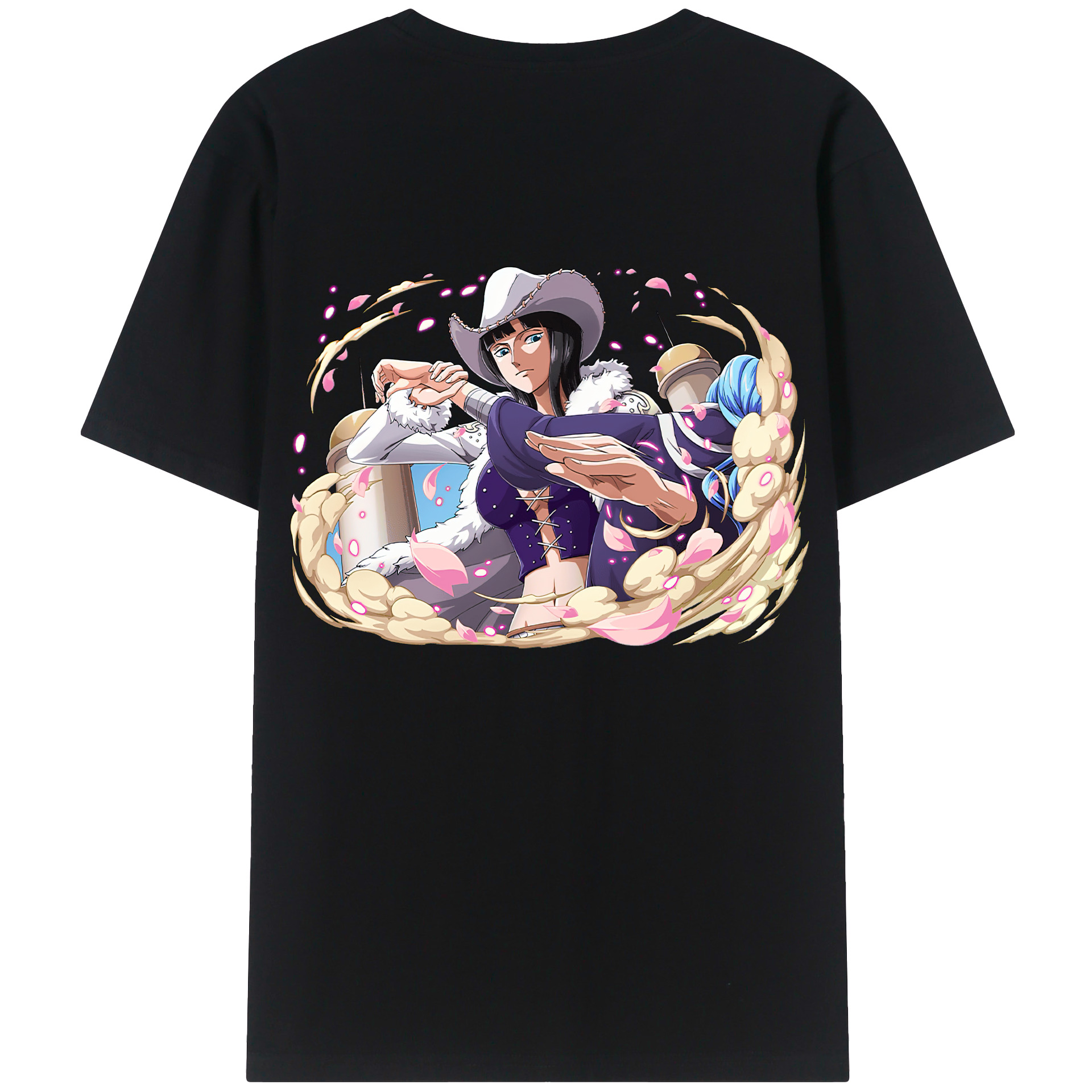 ワンピース ニコ・ロビン ONE PIECE Nico Robin 綿100％半袖Tシャツ（背面プリント）