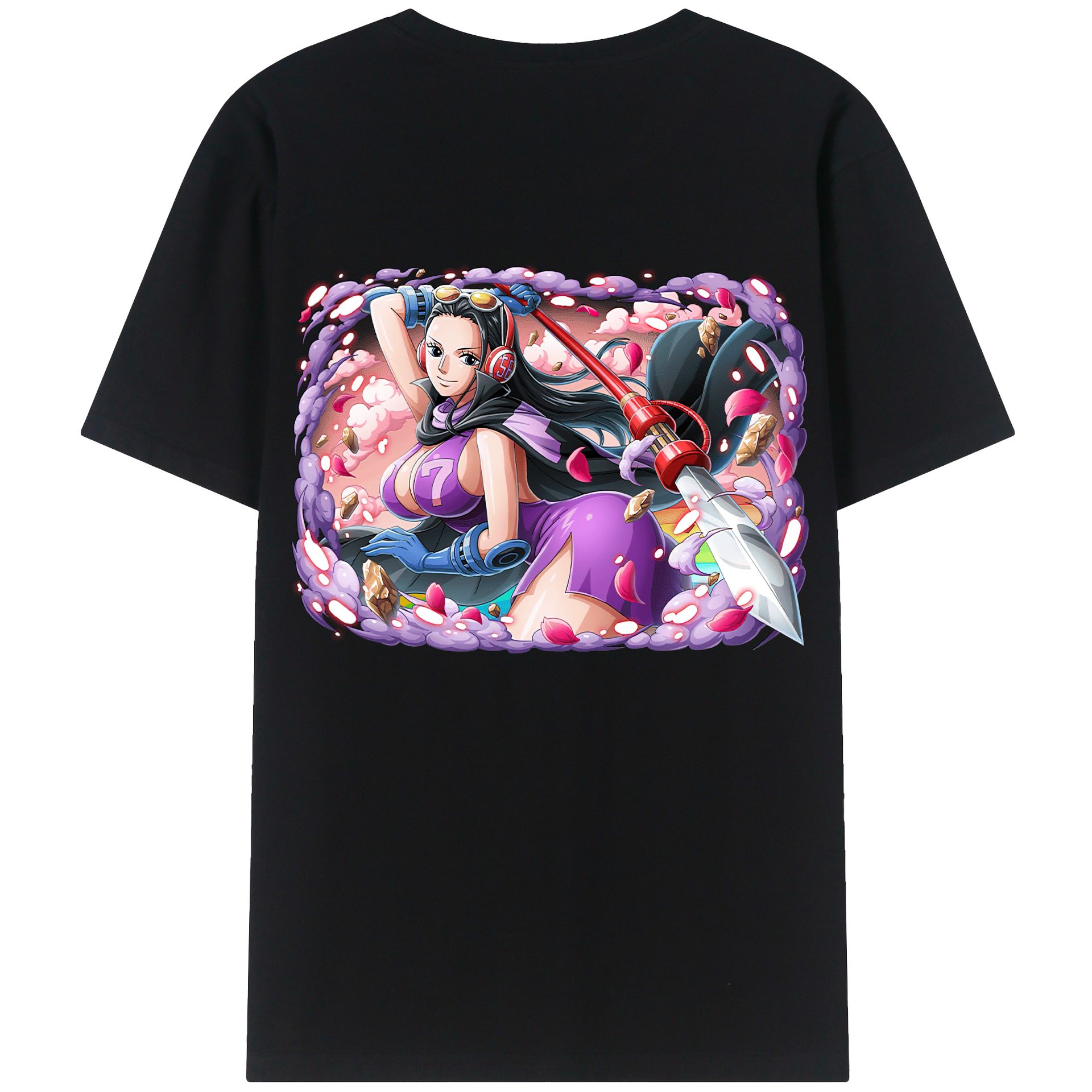 ワンピース ニコ・ロビン ONE PIECE Nico Robin 綿100％半袖Tシャツ（背面プリント）