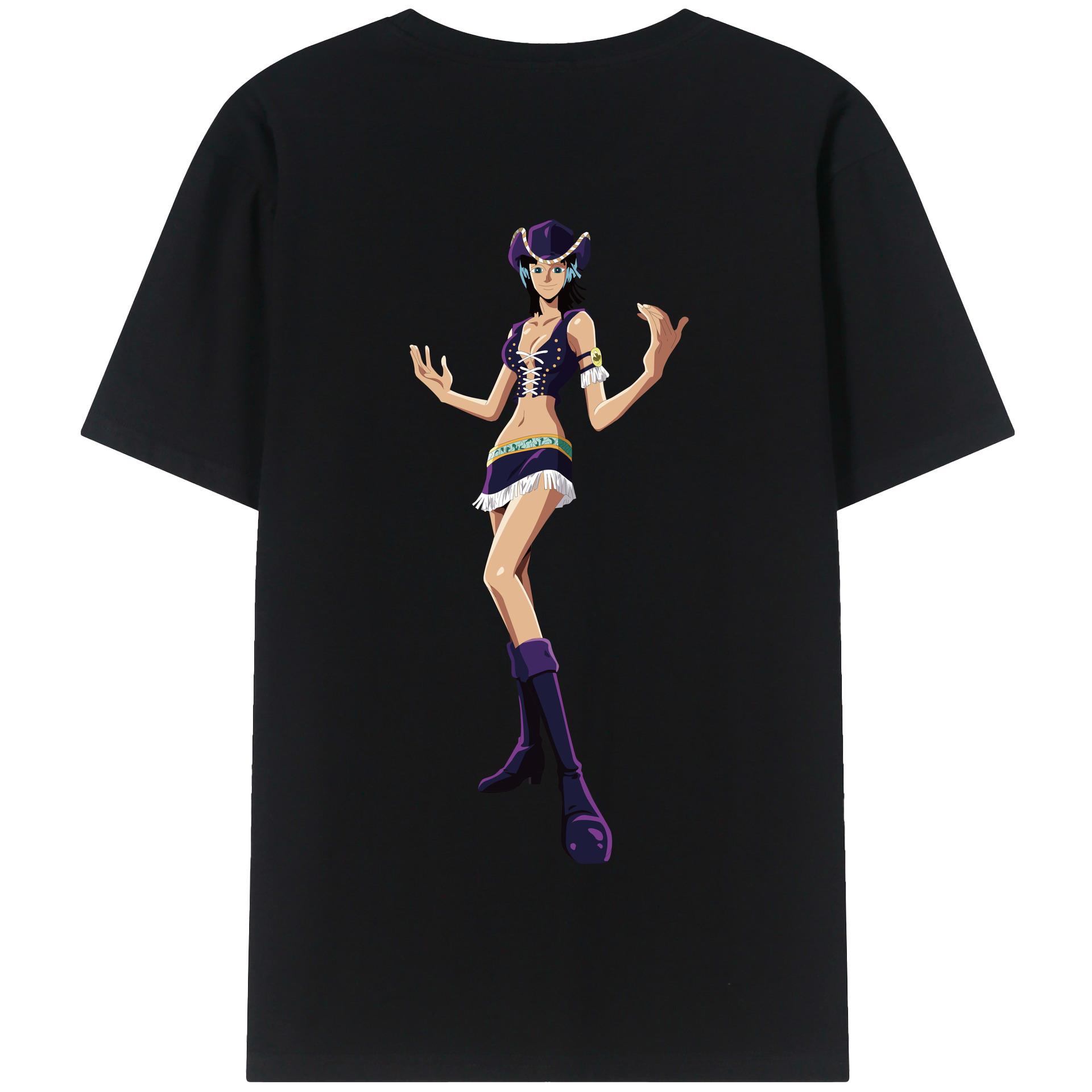 ワンピース ニコ・ロビン ONE PIECE Nico Robin 綿100％半袖Tシャツ（背面プリント）