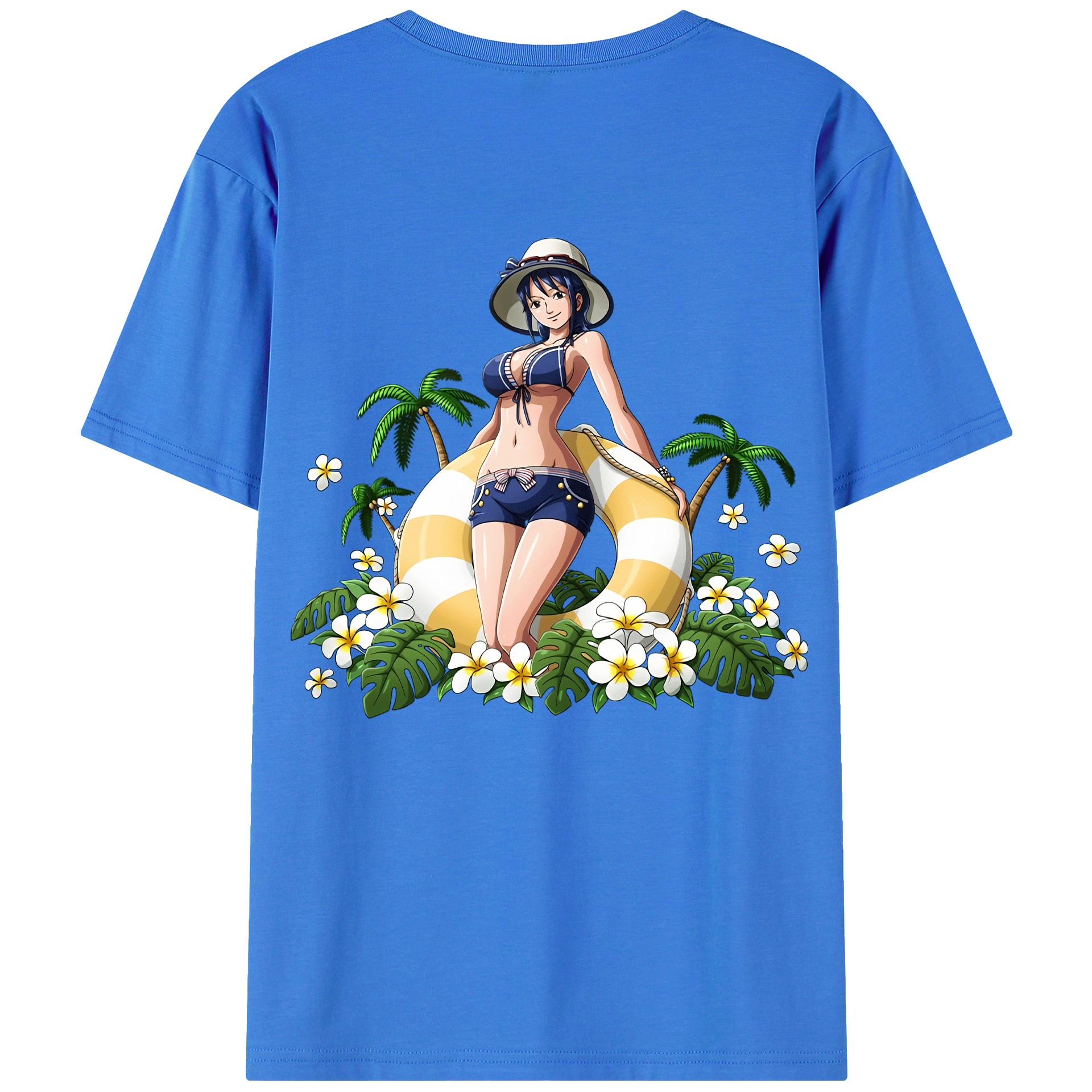 ワンピース ニコ・ロビン ONE PIECE Nico Robin 綿100％半袖Tシャツ（背面プリント）