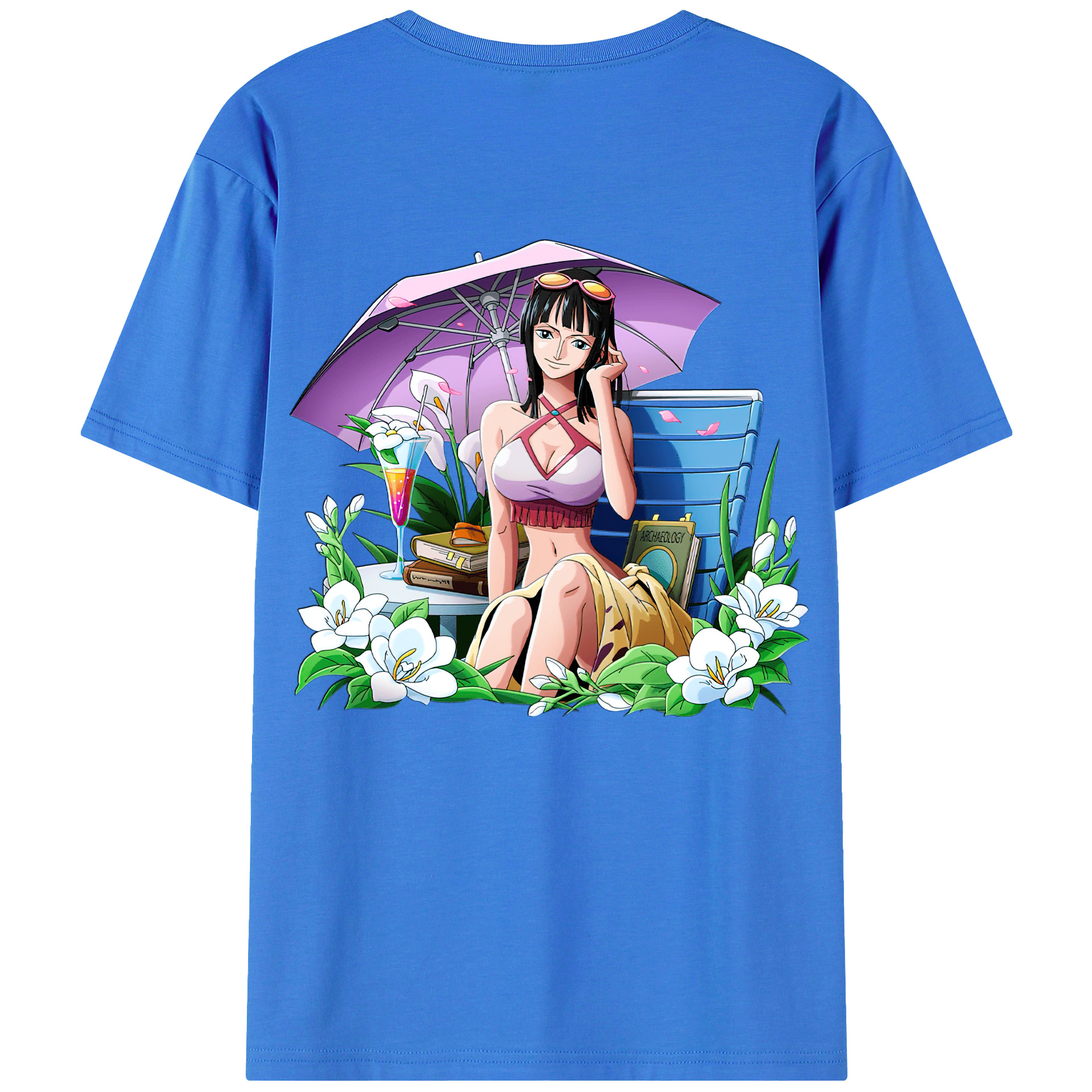 ワンピース ニコ・ロビン ONE PIECE Nico Robin 綿100％半袖Tシャツ（背面プリント）