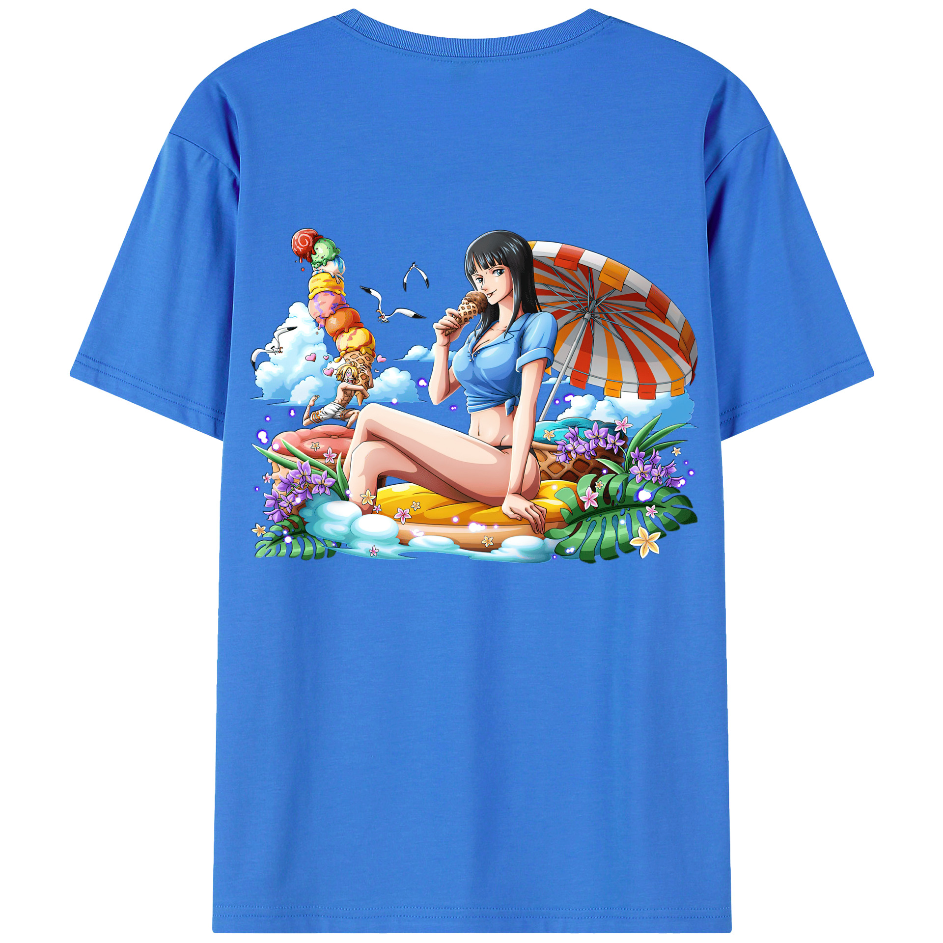 （画像用） ワンピース ニコ・ロビン ONE PIECE Nico Robin 綿100％半袖Tシャツ（背面プリント）