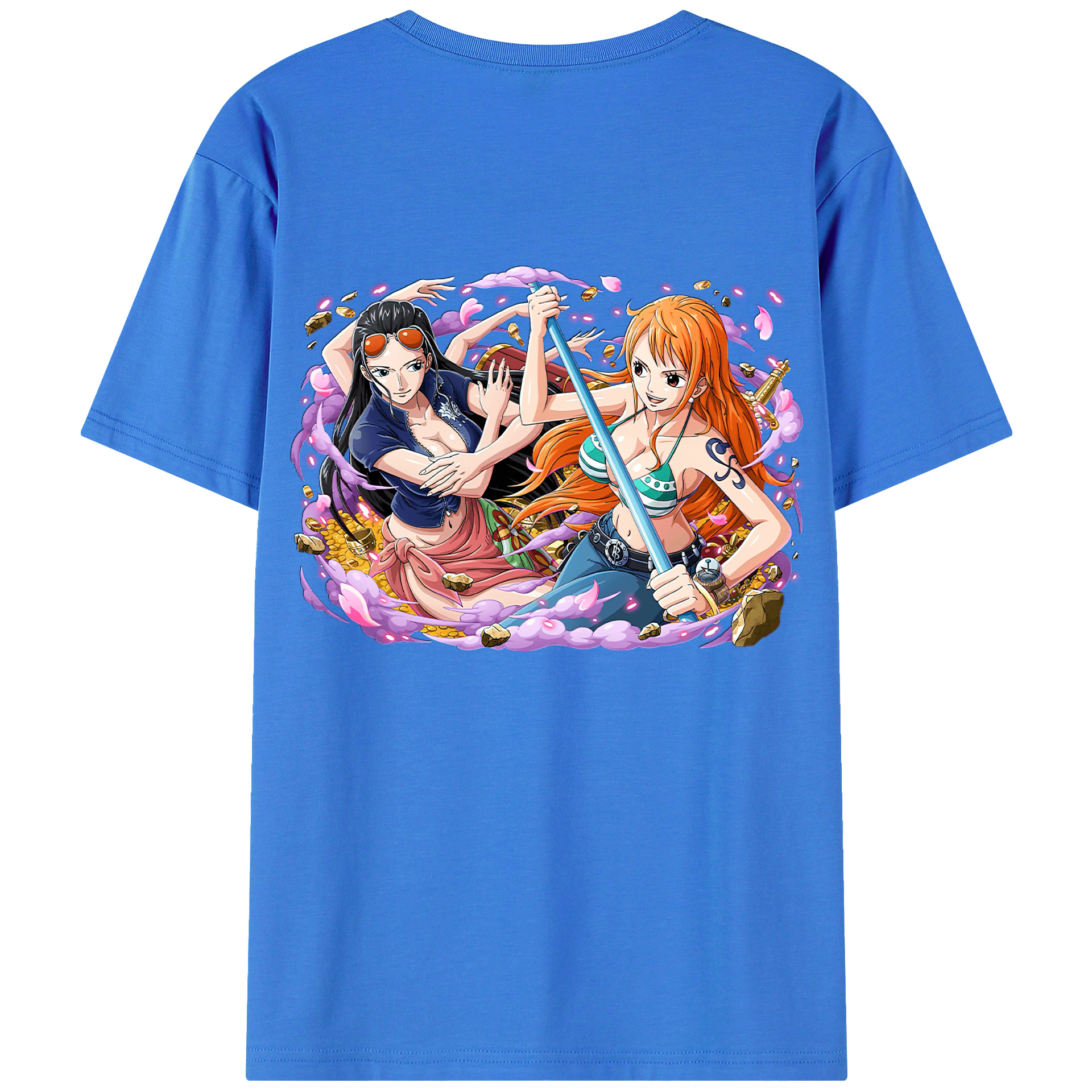 ワンピース ニコ・ロビン ONE PIECE Nico Robin 綿100％半袖Tシャツ（背面プリント）