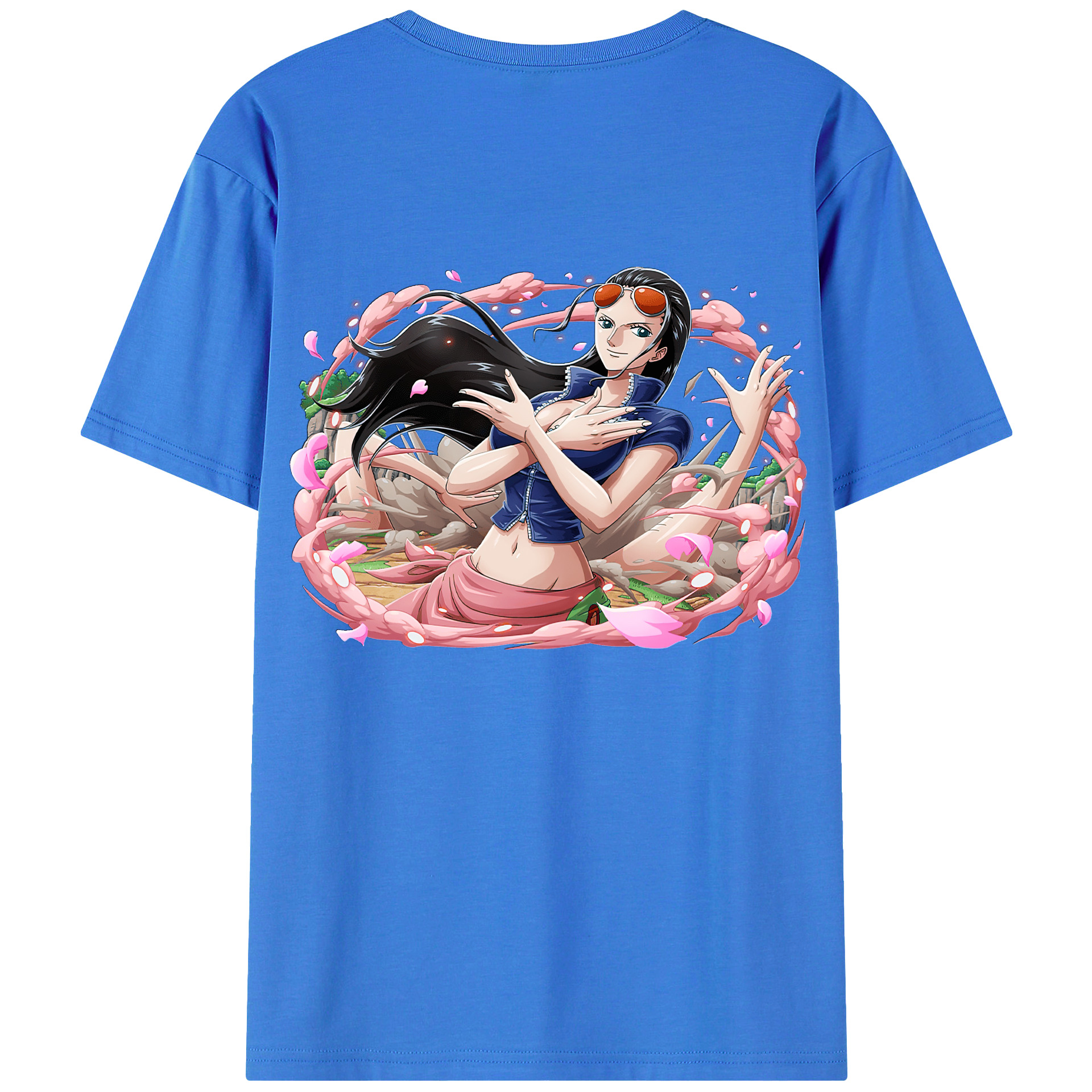 ワンピース ニコ・ロビン ONE PIECE Nico Robin 綿100％半袖Tシャツ（背面プリント）