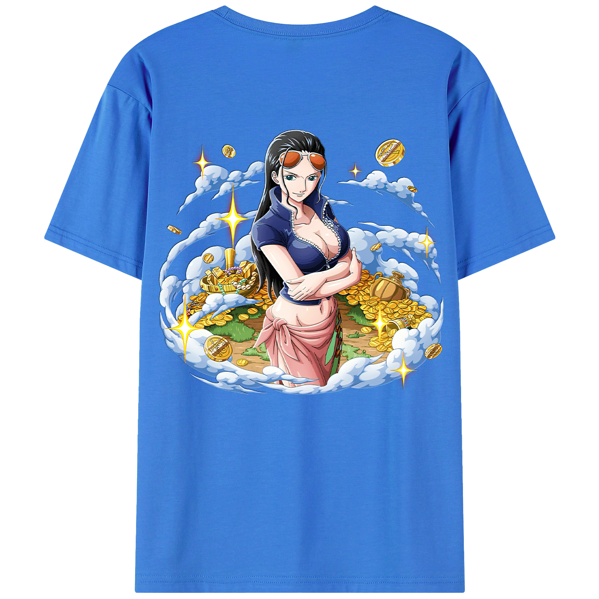 ワンピース ニコ・ロビン ONE PIECE Nico Robin 綿100％半袖Tシャツ（背面プリント）