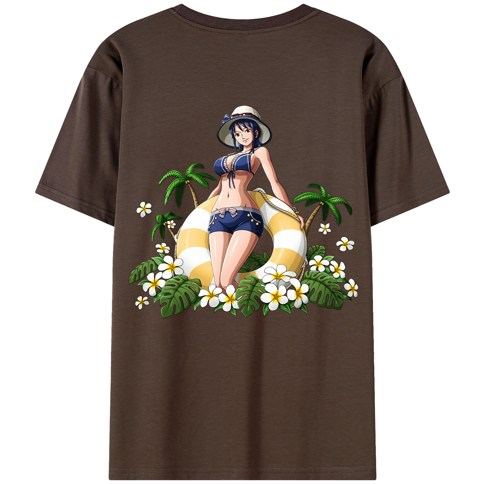 ワンピース ニコ・ロビン ONE PIECE Nico Robin 綿100％半袖Tシャツ（背面プリント）