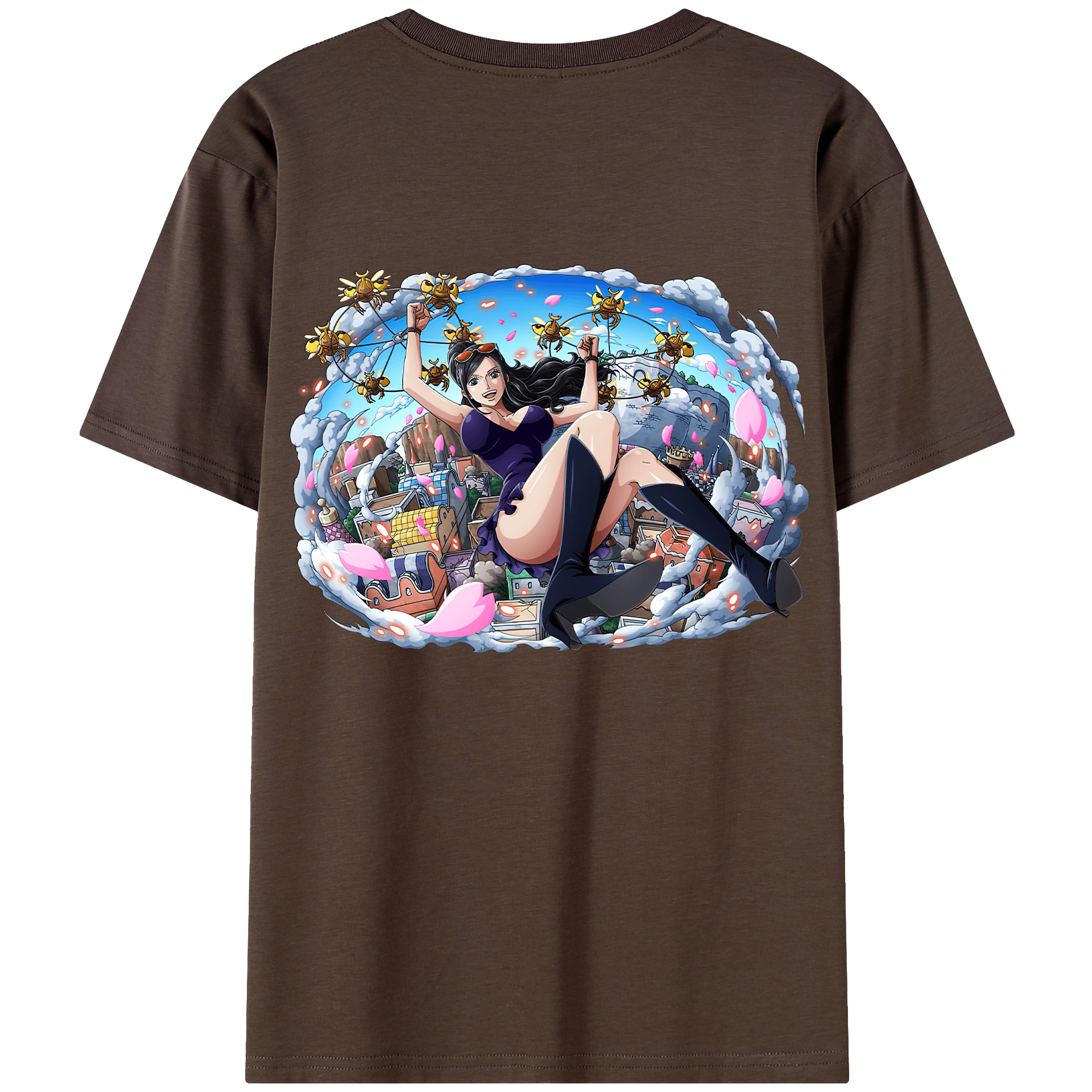 ワンピース ニコ・ロビン ONE PIECE Nico Robin 綿100％半袖Tシャツ（背面プリント）
