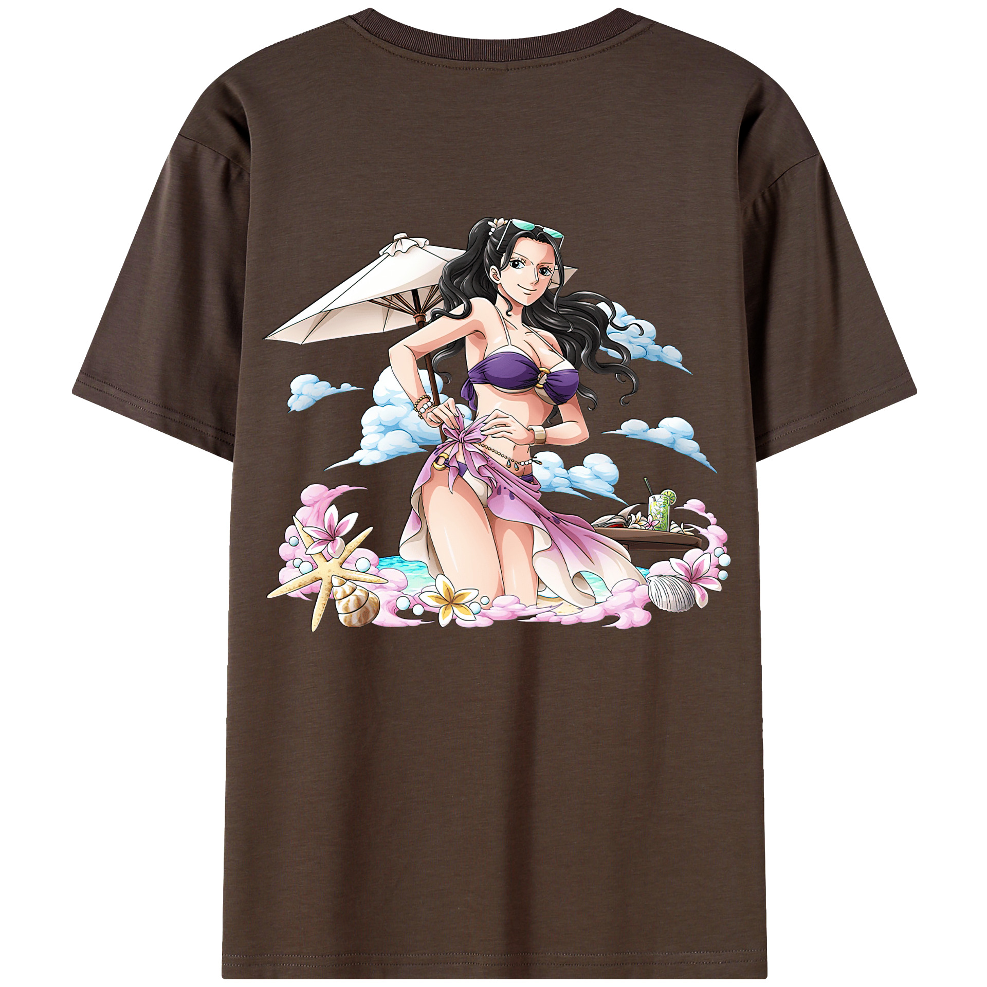 ワンピース ニコ・ロビン ONE PIECE Nico Robin 綿100％半袖Tシャツ（背面プリント）