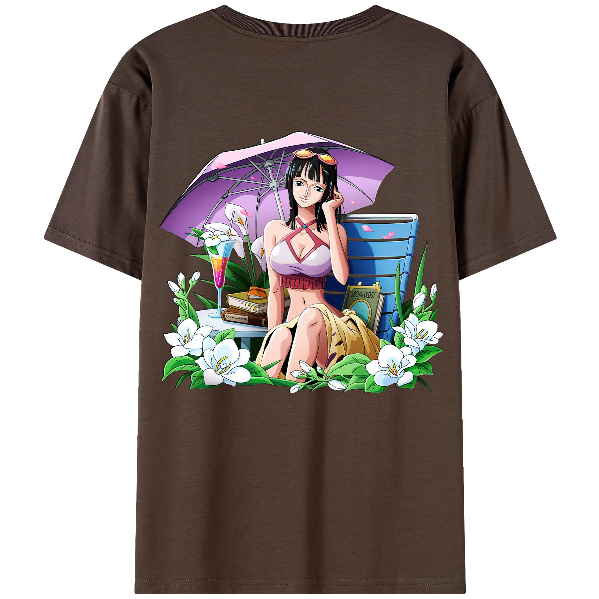 ワンピース ニコ・ロビン ONE PIECE Nico Robin 綿100％半袖Tシャツ（背面プリント）