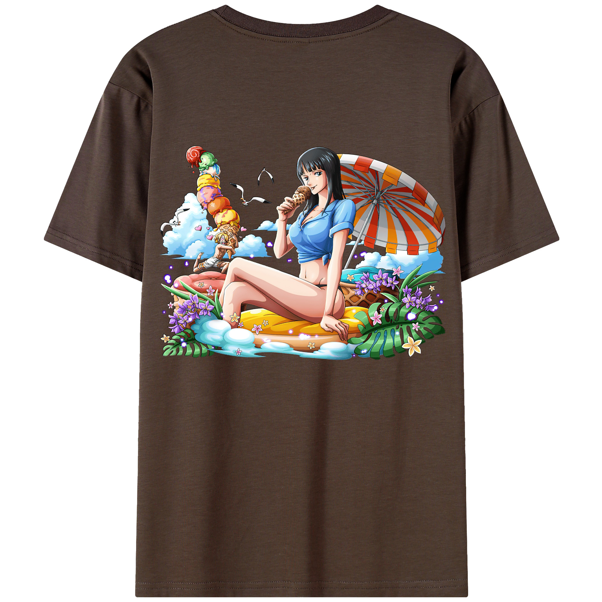 （画像用） ワンピース ニコ・ロビン ONE PIECE Nico Robin 綿100％半袖Tシャツ（背面プリント）