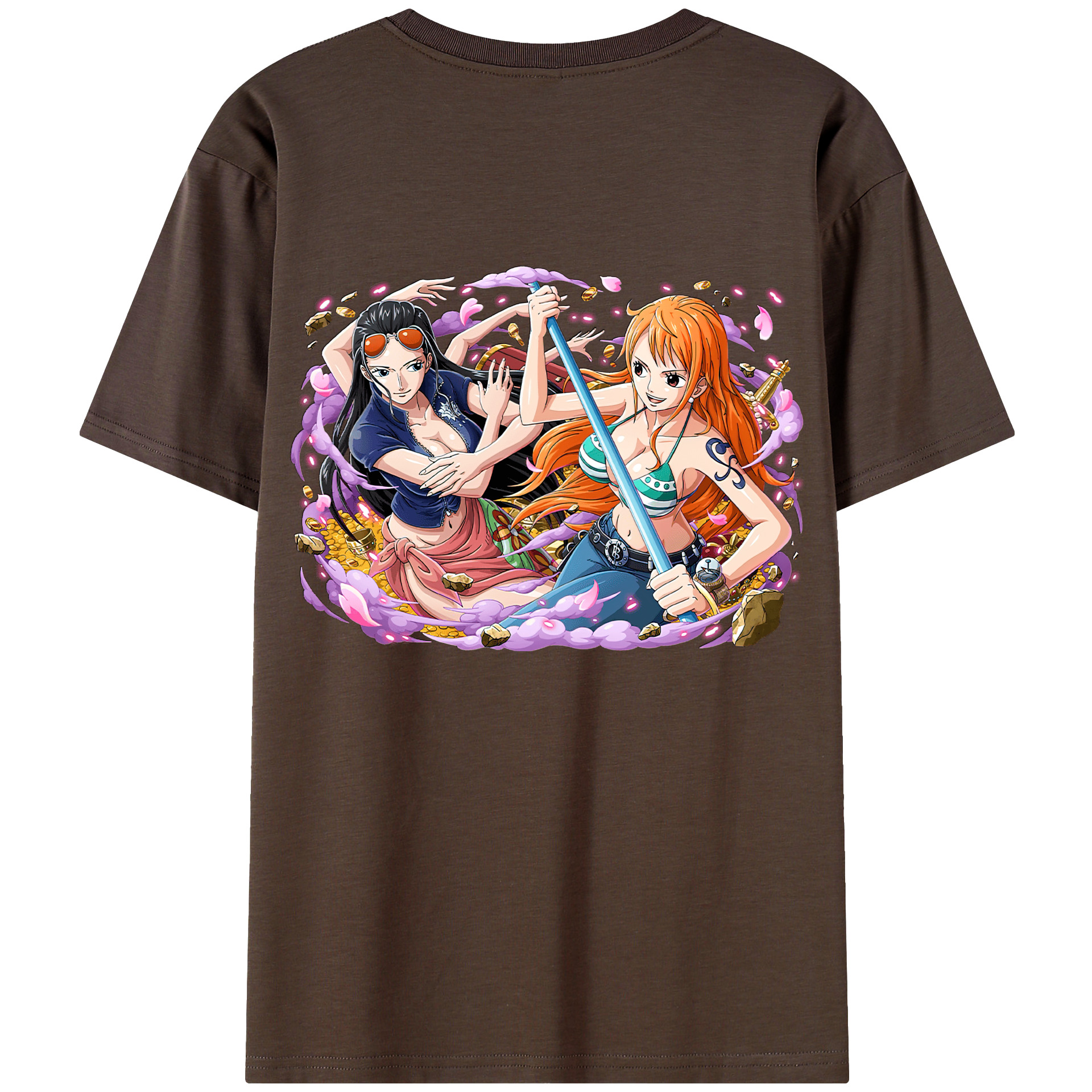 ワンピース ニコ・ロビン ONE PIECE Nico Robin 綿100％半袖Tシャツ（背面プリント）