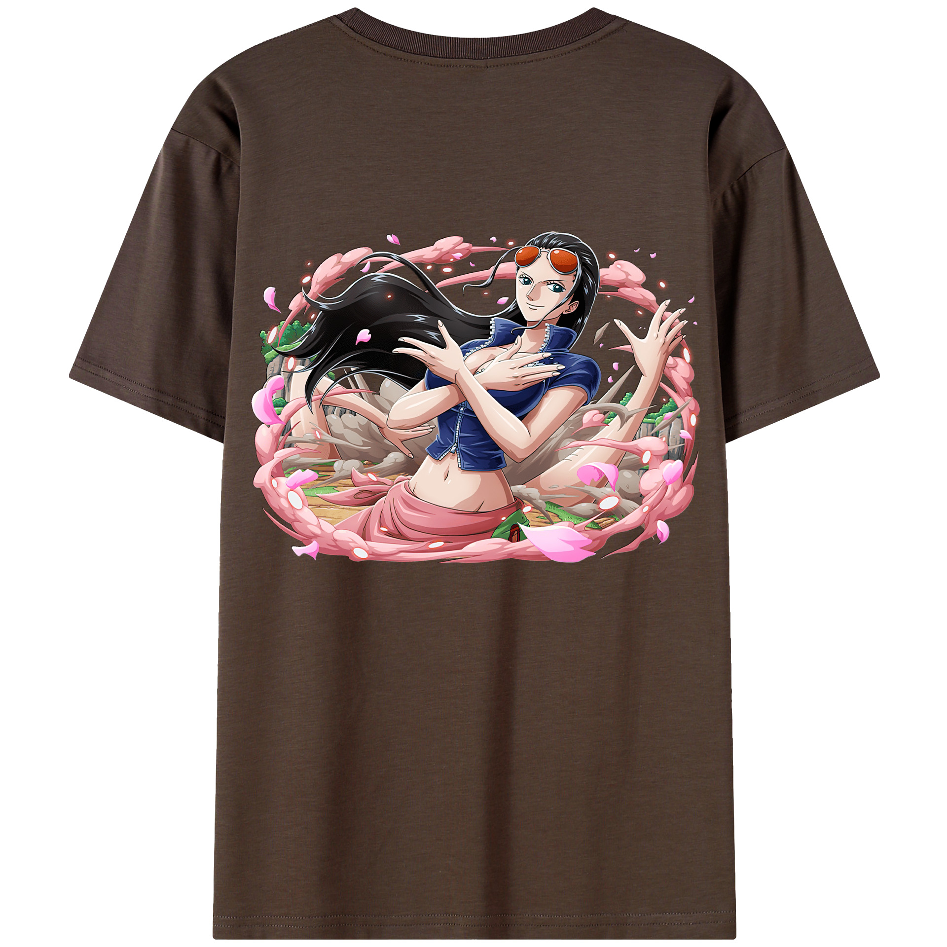 ワンピース ニコ・ロビン ONE PIECE Nico Robin 綿100％半袖Tシャツ（背面プリント）