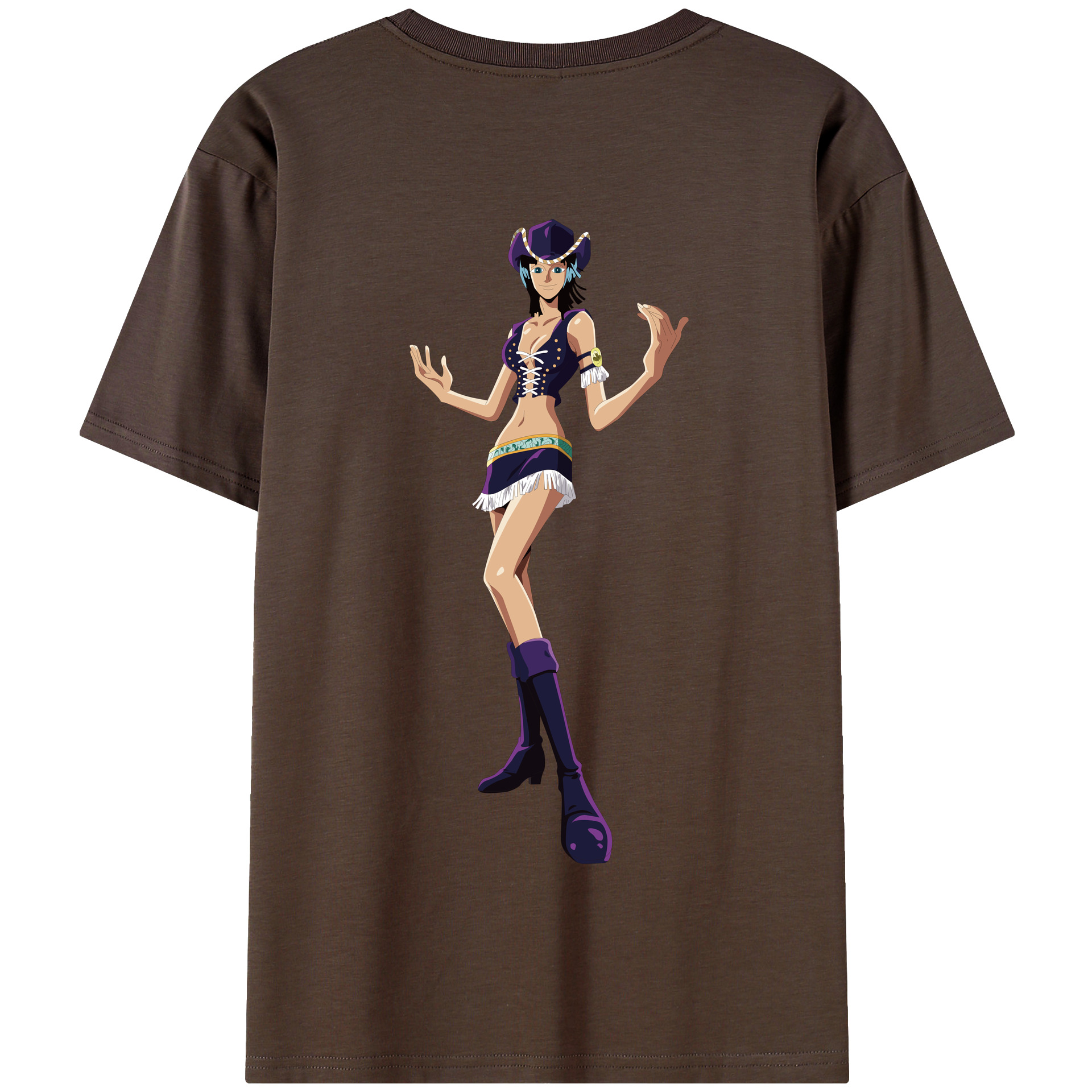 ワンピース ニコ・ロビン ONE PIECE Nico Robin 綿100％半袖Tシャツ（背面プリント）