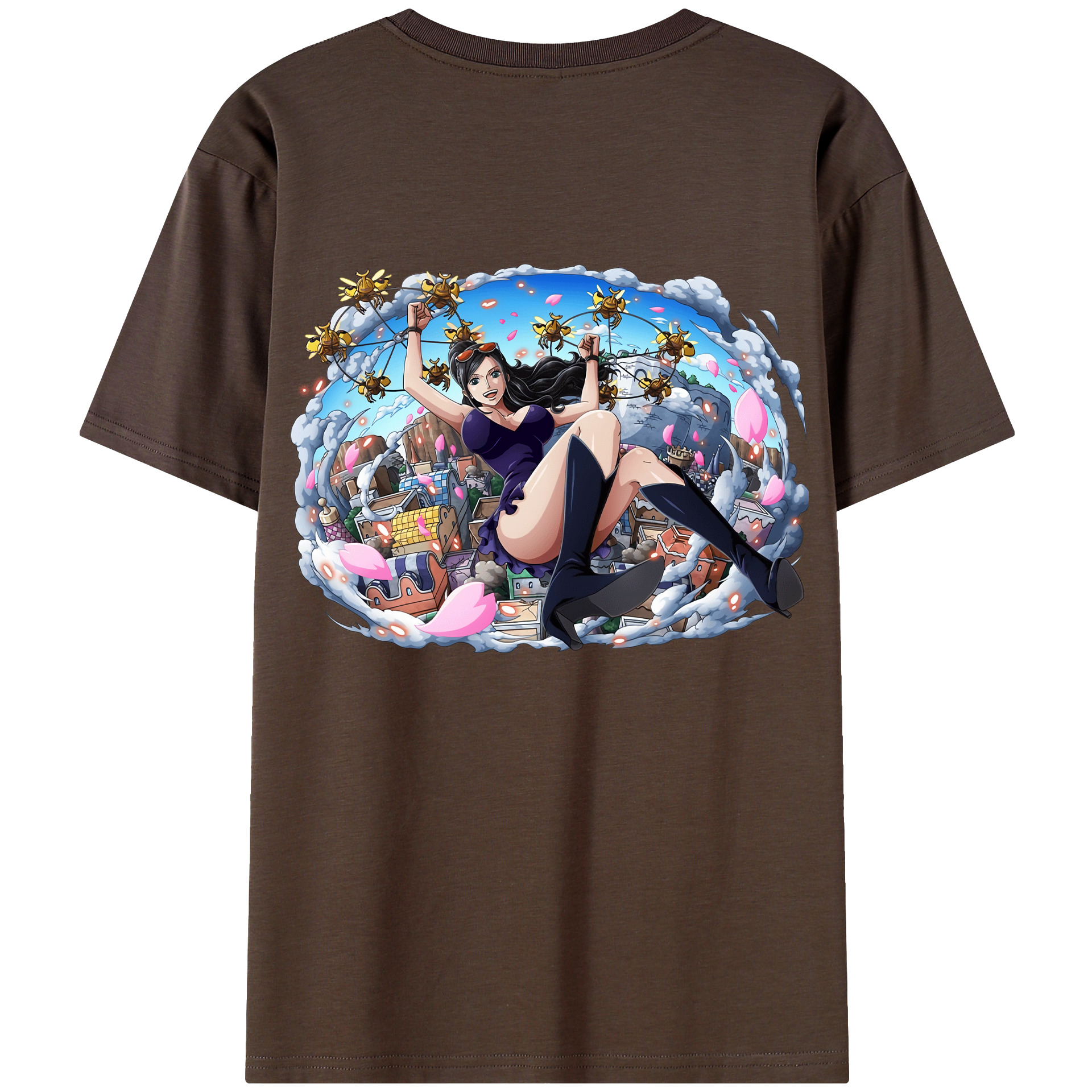 ワンピース ニコ・ロビン ONE PIECE Nico Robin 綿100％半袖Tシャツ（背面プリント）