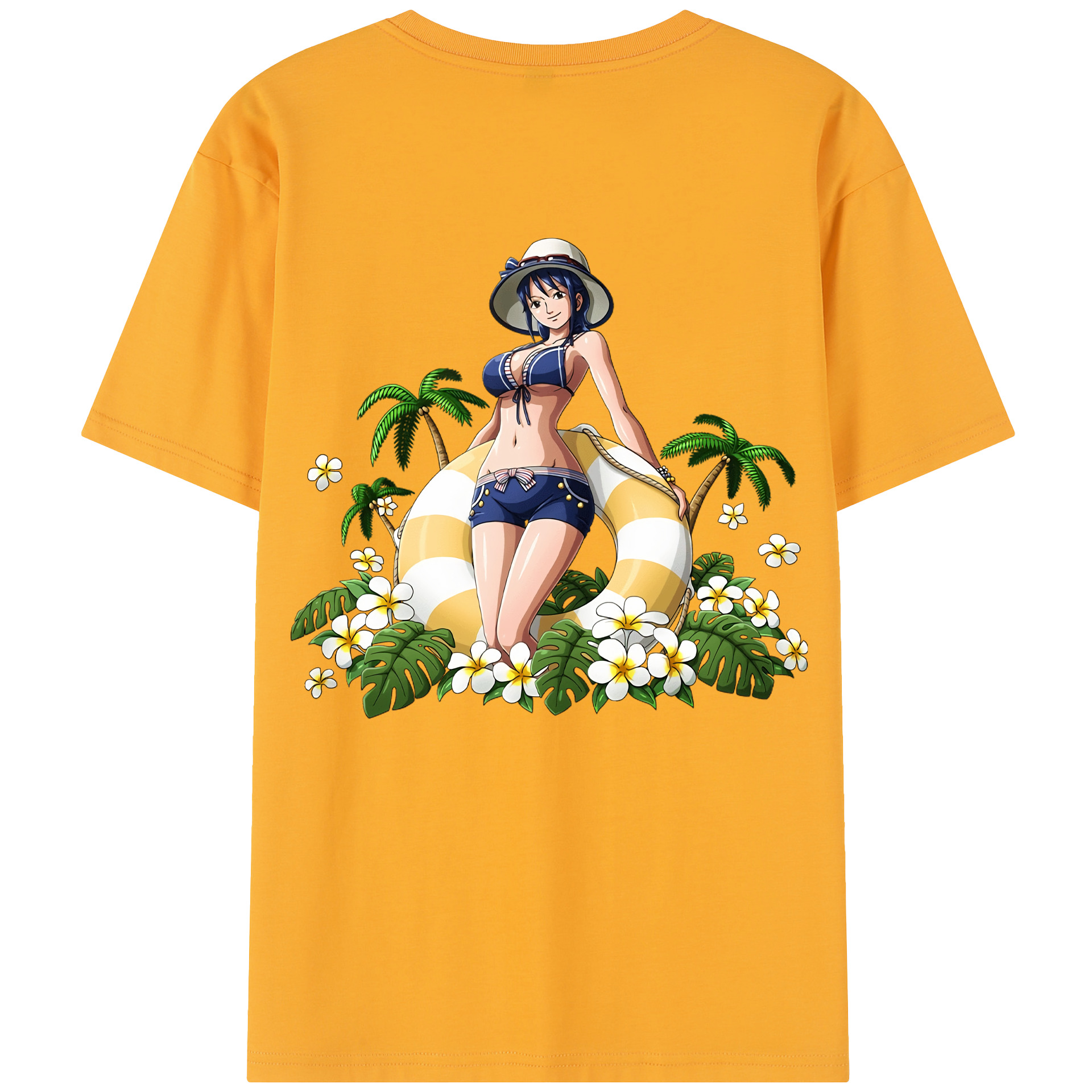 ワンピース ニコ・ロビン ONE PIECE Nico Robin 綿100％半袖Tシャツ（背面プリント）
