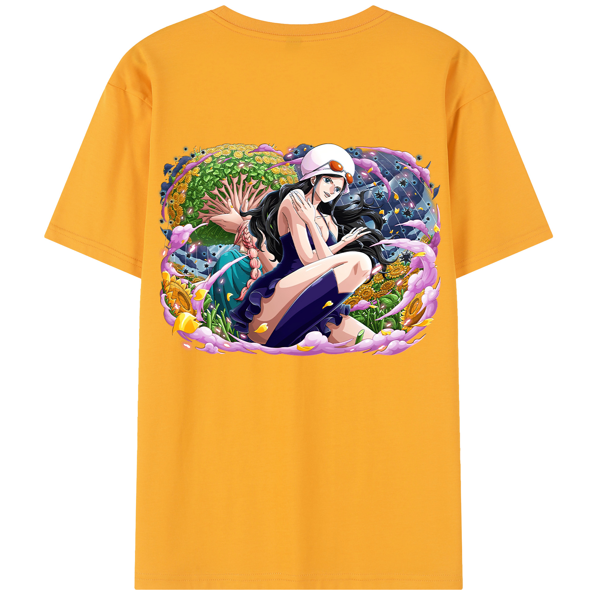 ワンピース ニコ・ロビン ONE PIECE Nico Robin 綿100％半袖Tシャツ（背面プリント）