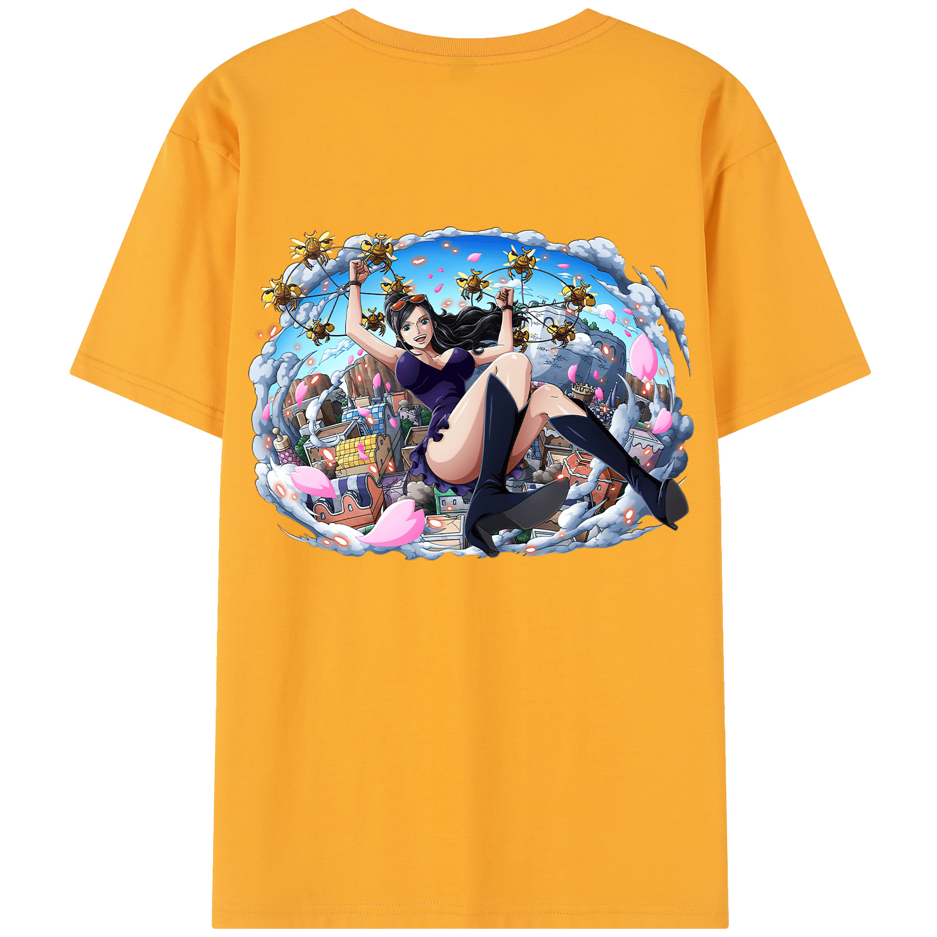 ワンピース ニコ・ロビン ONE PIECE Nico Robin 綿100％半袖Tシャツ（背面プリント）