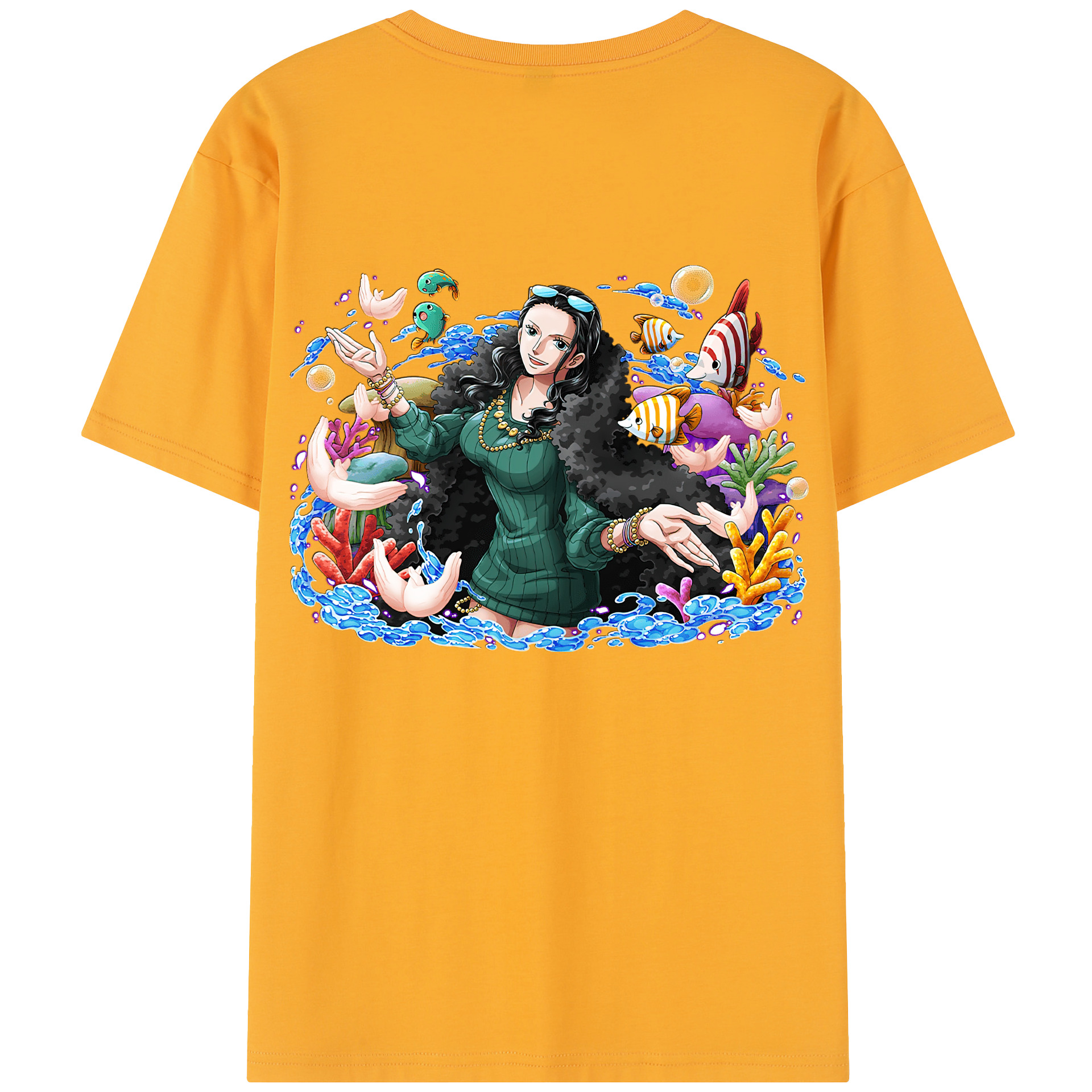 ワンピース ニコ・ロビン ONE PIECE Nico Robin 綿100％半袖Tシャツ（背面プリント）