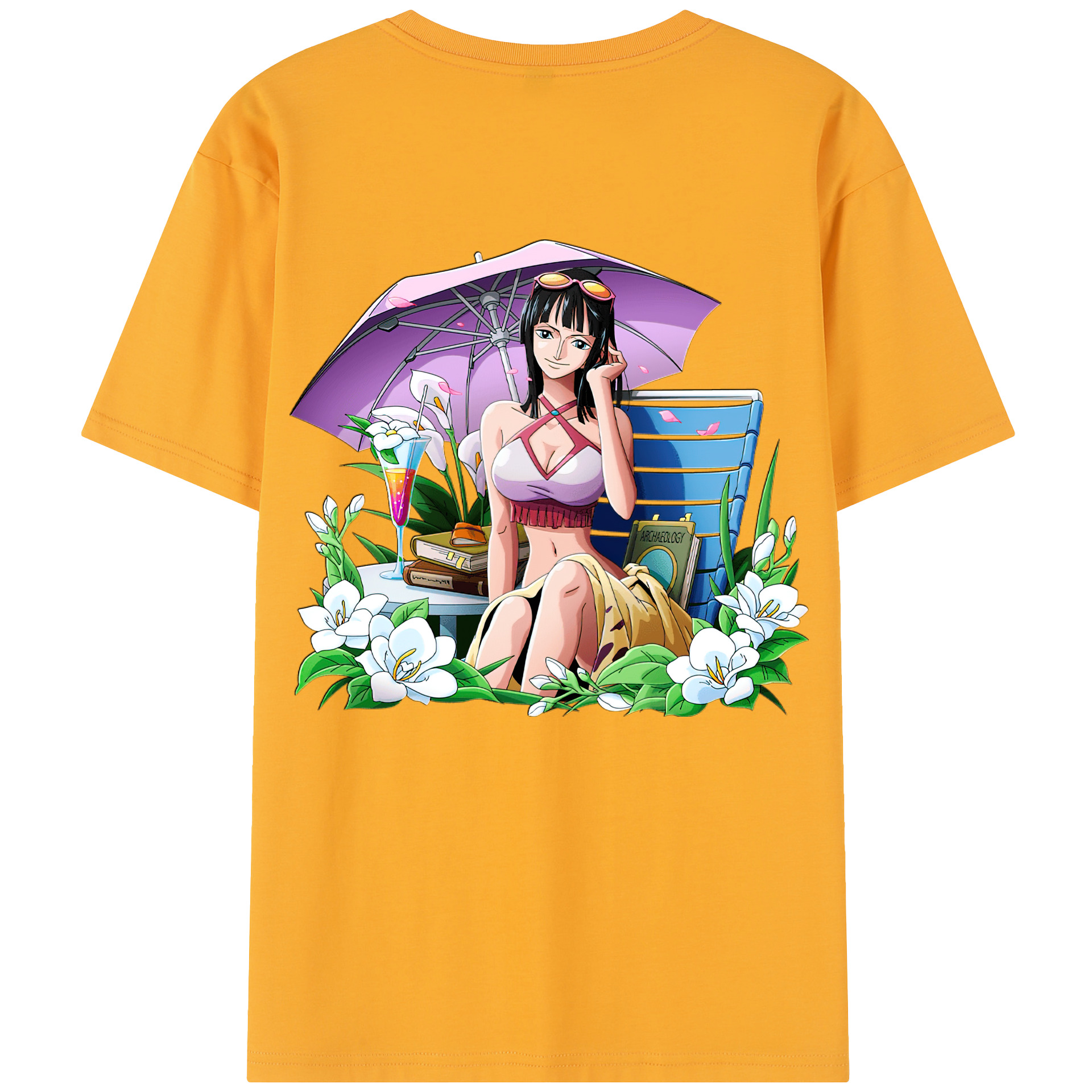 ワンピース ニコ・ロビン ONE PIECE Nico Robin 綿100％半袖Tシャツ（背面プリント）