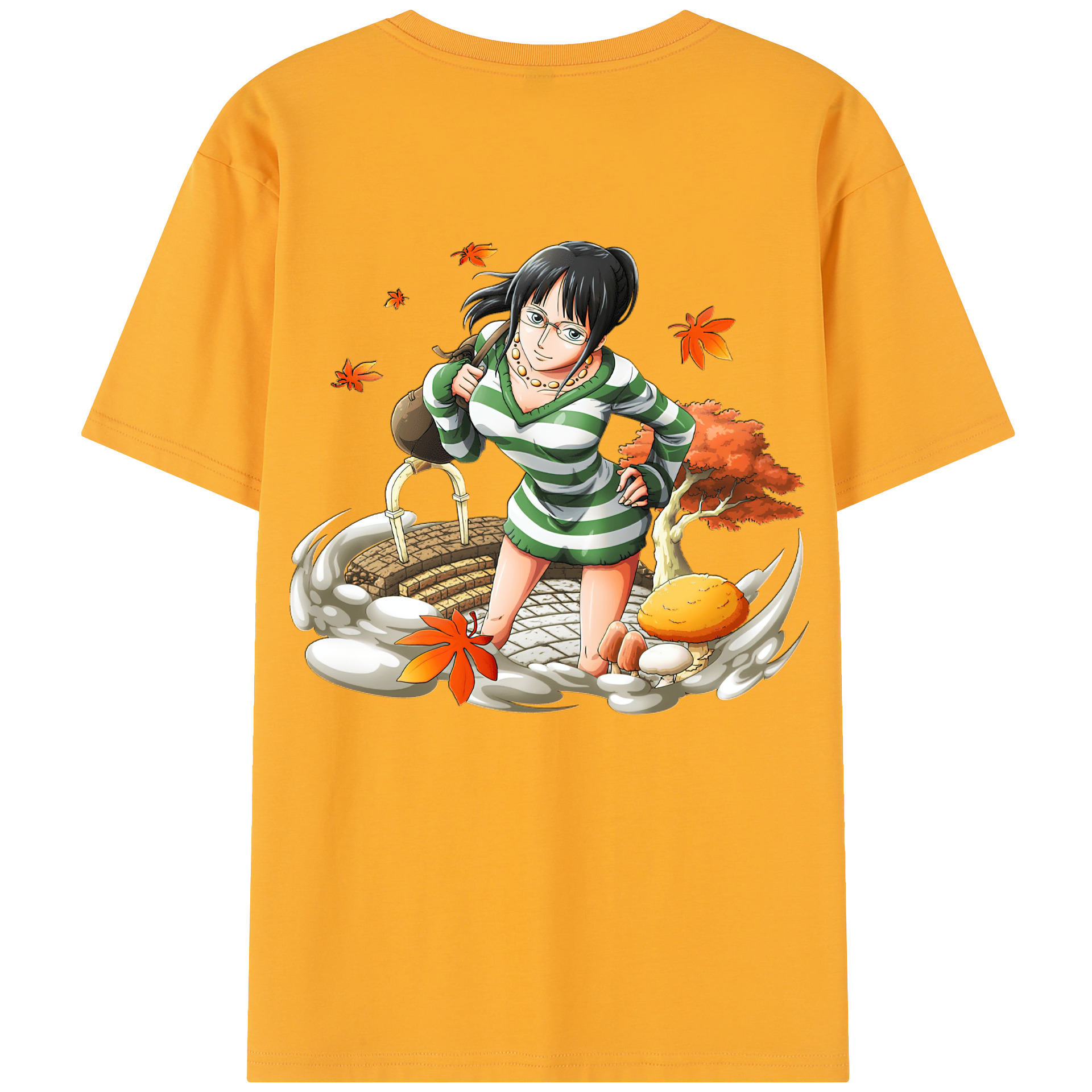 ワンピース ニコ・ロビン ONE PIECE Nico Robin 綿100％半袖Tシャツ（背面プリント）
