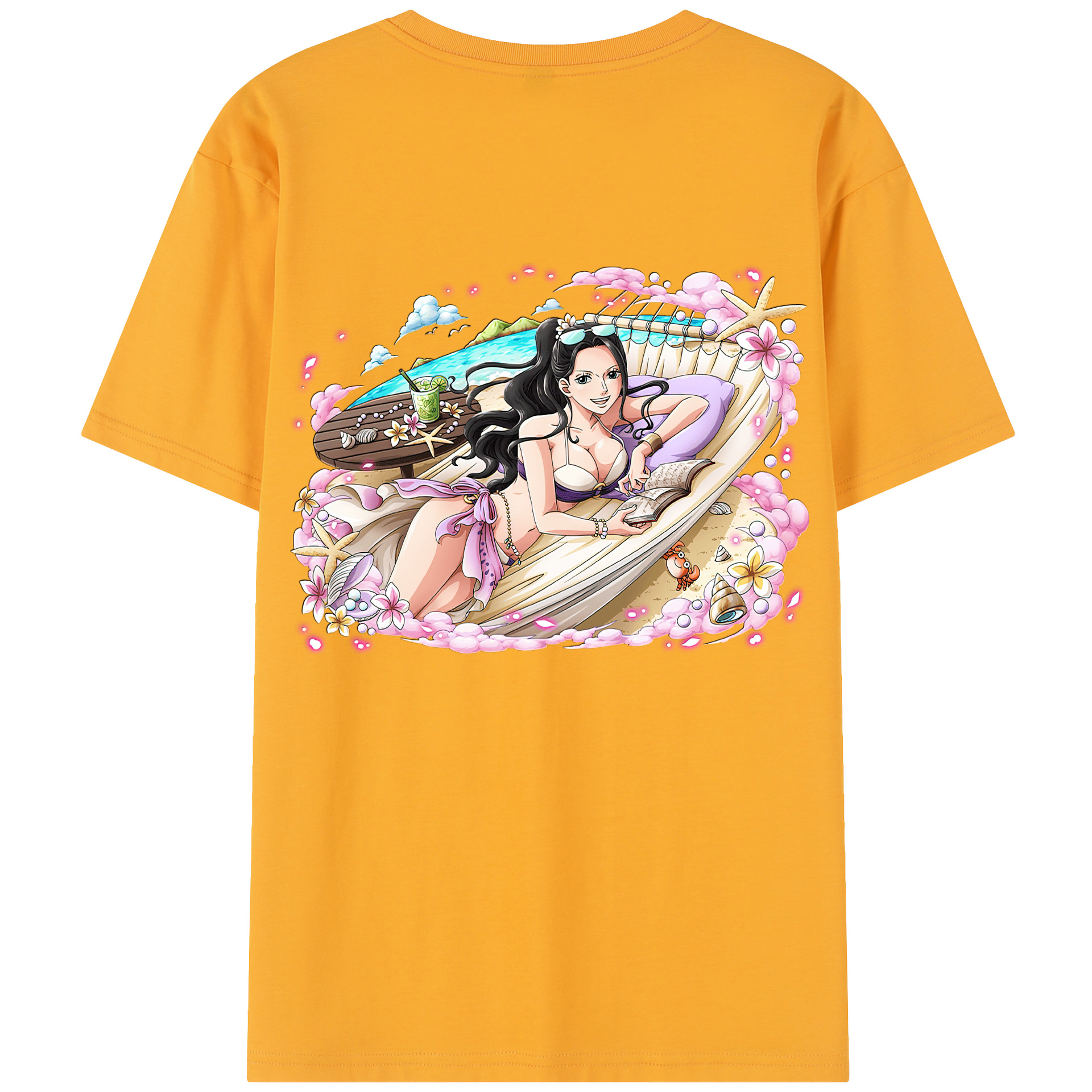 ワンピース ニコ・ロビン ONE PIECE Nico Robin 綿100％半袖Tシャツ（背面プリント）