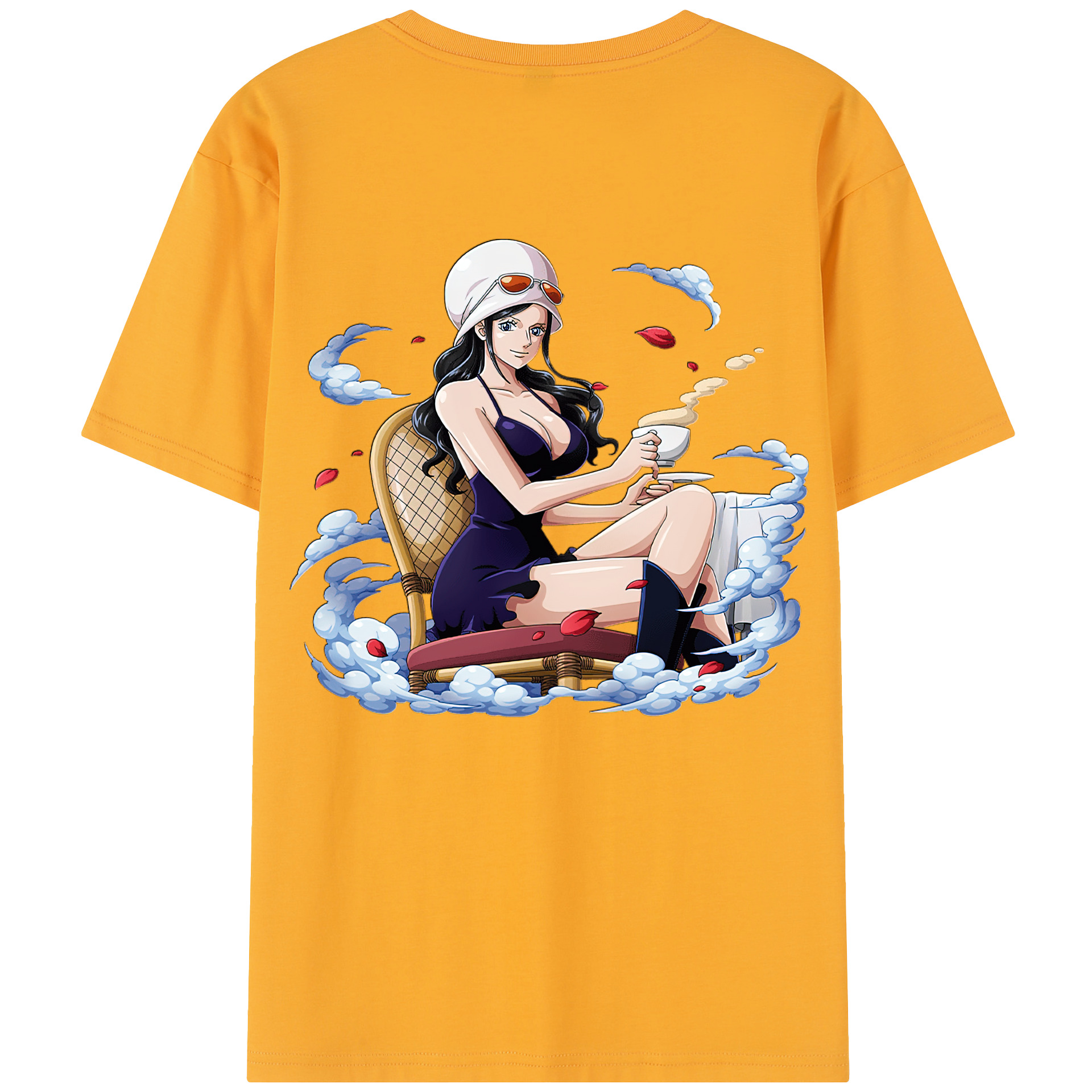 ワンピース ニコ・ロビン ONE PIECE Nico Robin 綿100％半袖Tシャツ（背面プリント）