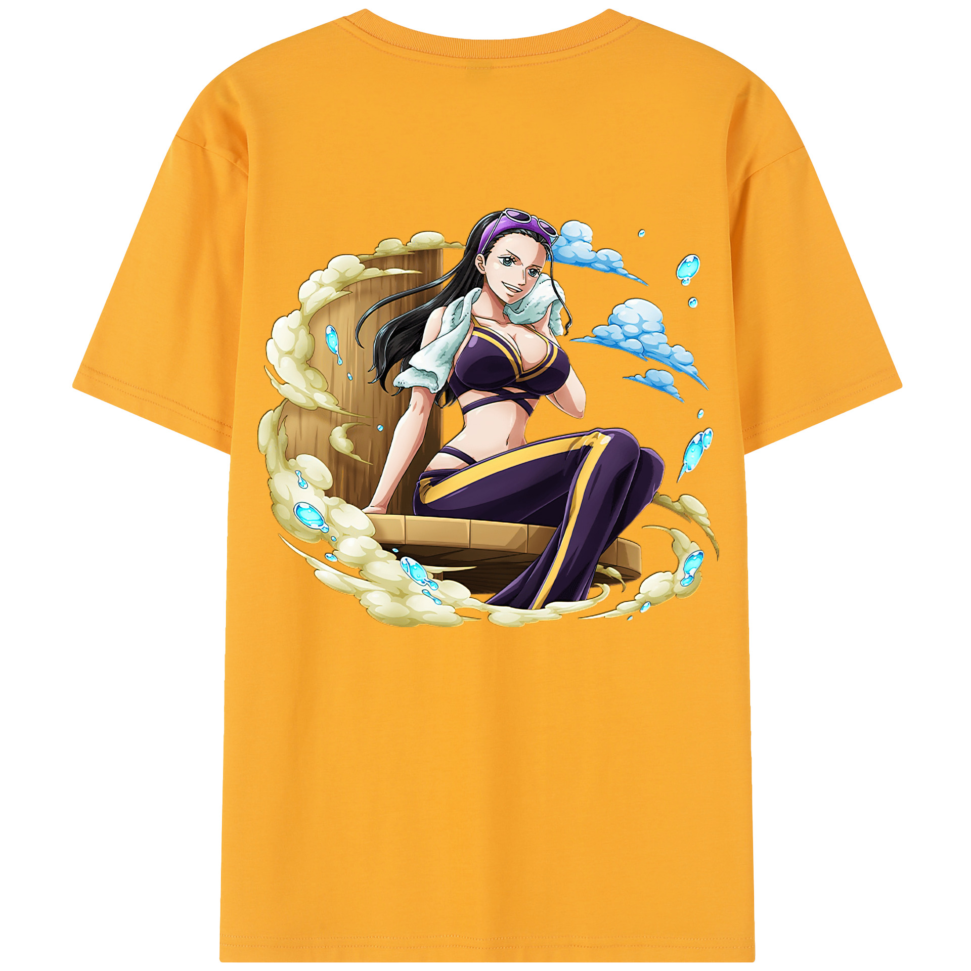 ワンピース ニコ・ロビン ONE PIECE Nico Robin 綿100％半袖Tシャツ（背面プリント）