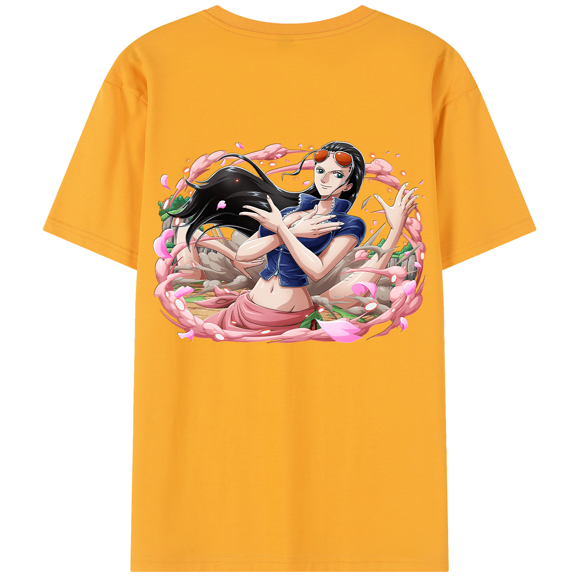 ワンピース ニコ・ロビン ONE PIECE Nico Robin 綿100％半袖Tシャツ（背面プリント）