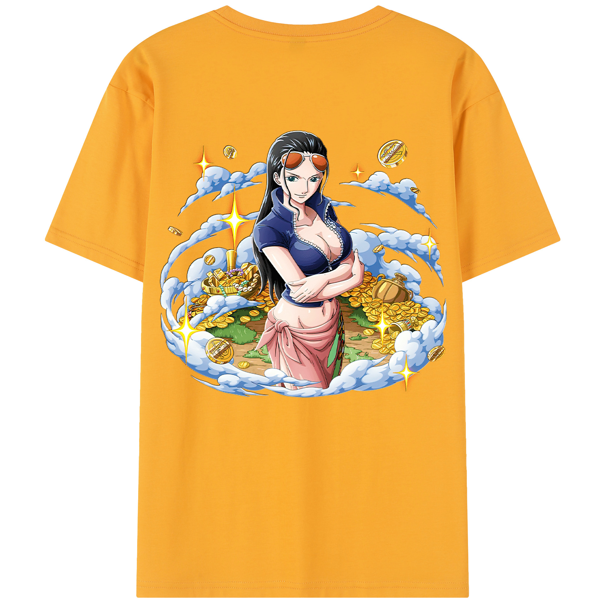ワンピース ニコ・ロビン ONE PIECE Nico Robin 綿100％半袖Tシャツ（背面プリント）