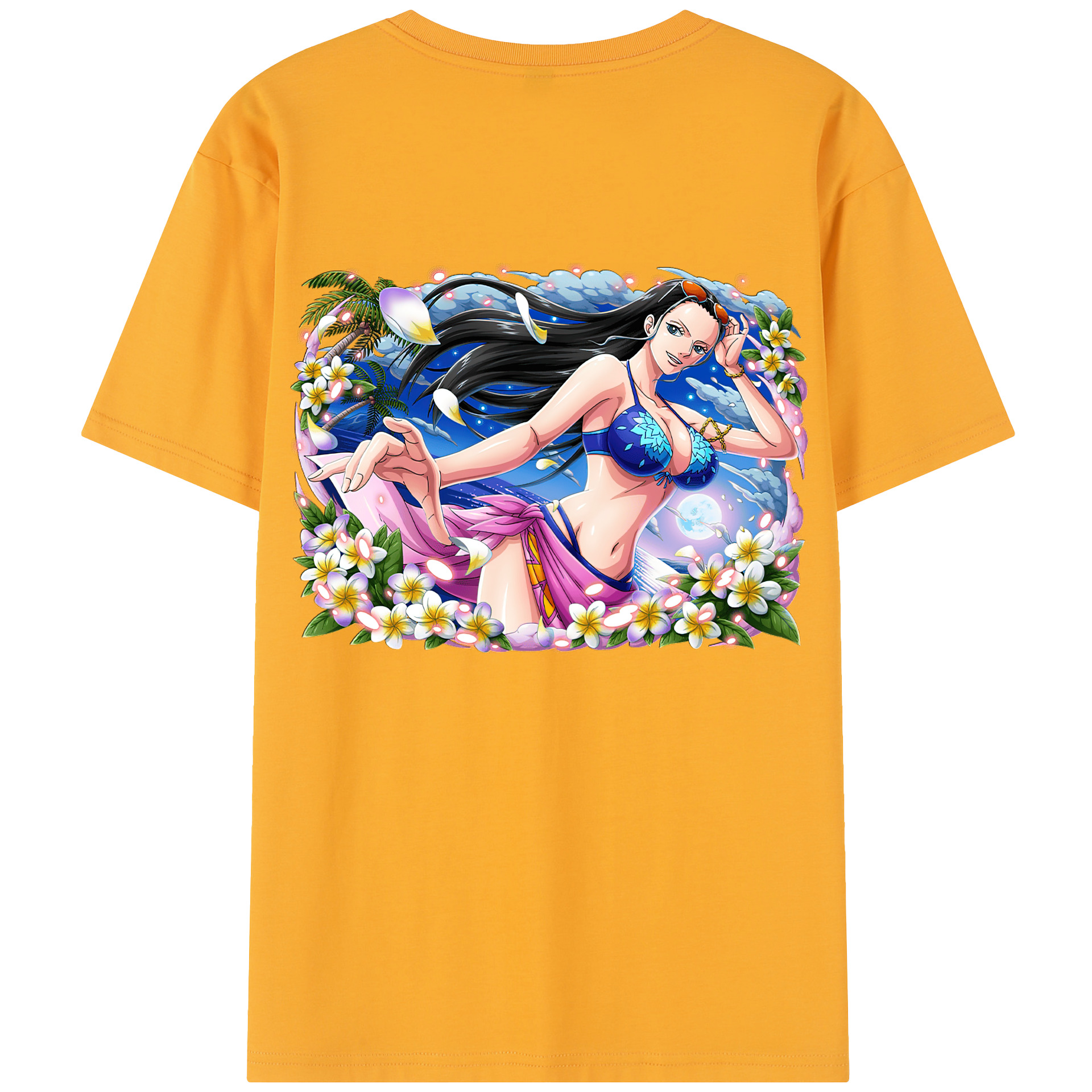 ワンピース ニコ・ロビン ONE PIECE Nico Robin 綿100％半袖Tシャツ（背面プリント）