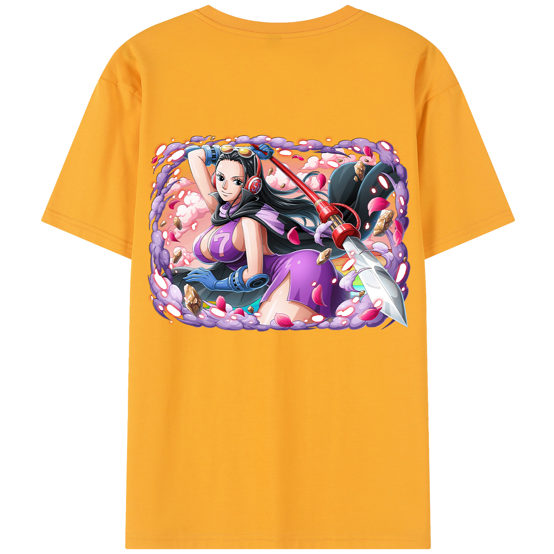 ワンピース ニコ・ロビン ONE PIECE Nico Robin 綿100％半袖Tシャツ（背面プリント）