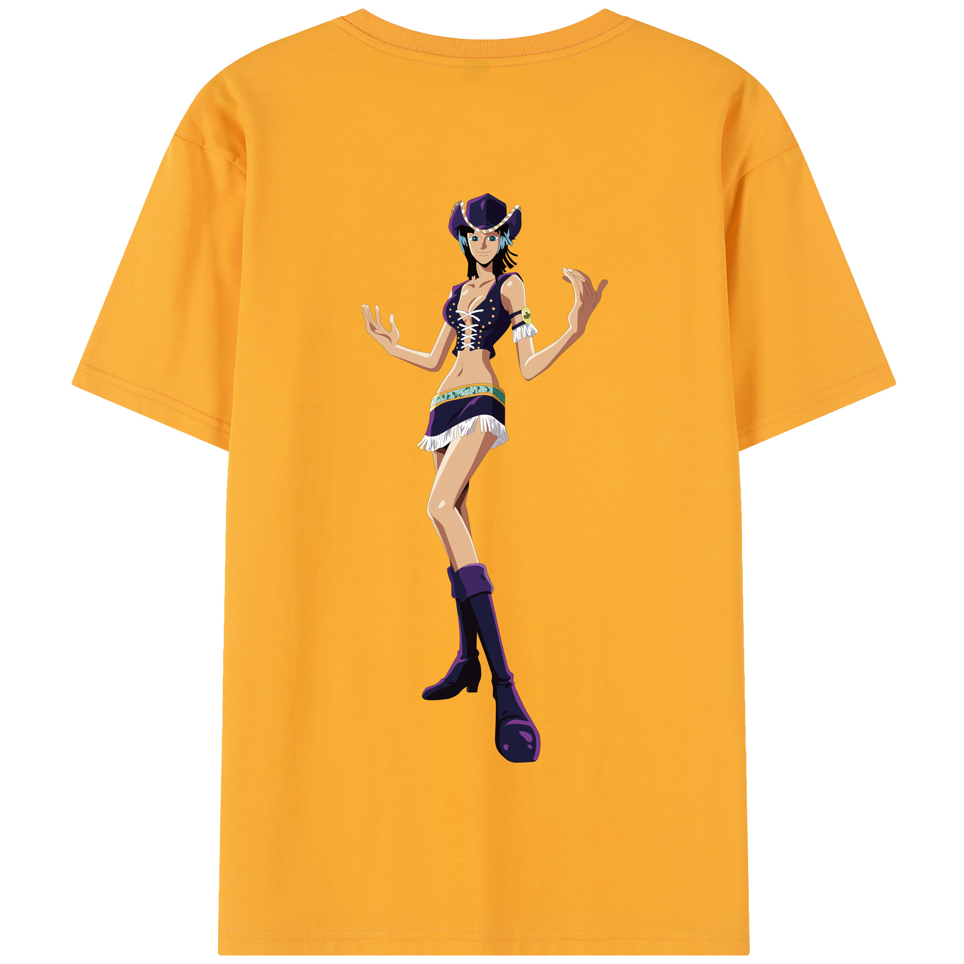 ワンピース ニコ・ロビン ONE PIECE Nico Robin 綿100％半袖Tシャツ（背面プリント）