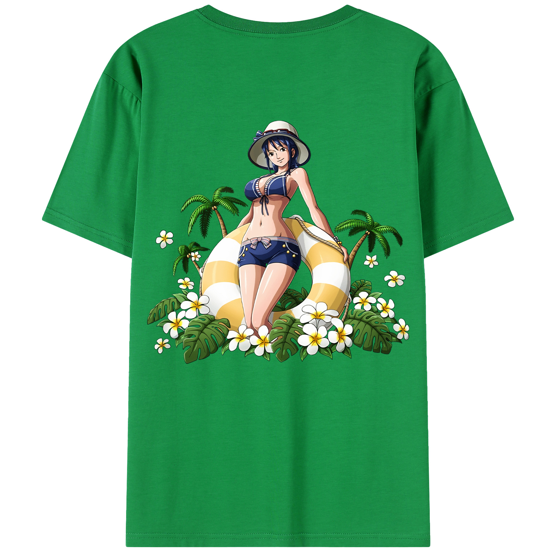 ワンピース ニコ・ロビン ONE PIECE Nico Robin 綿100％半袖Tシャツ（背面プリント）