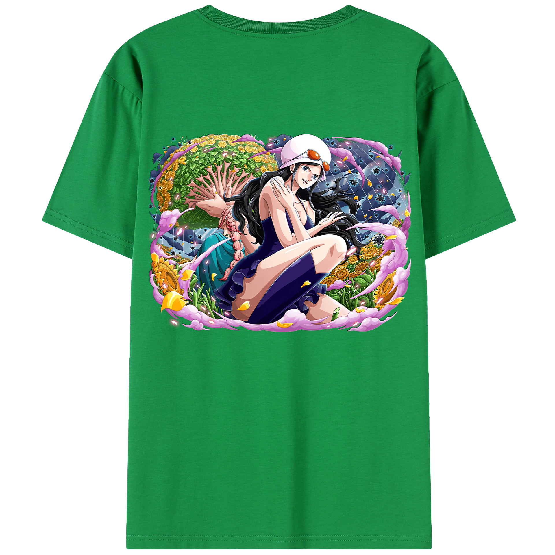 ワンピース ニコ・ロビン ONE PIECE Nico Robin 綿100％半袖Tシャツ（背面プリント）