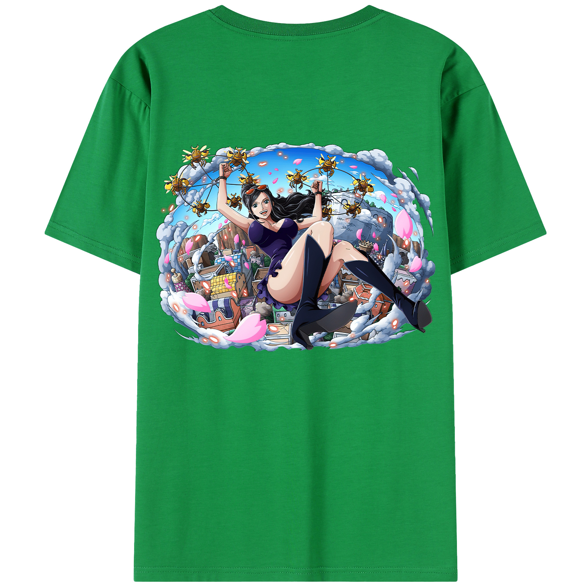 ワンピース ニコ・ロビン ONE PIECE Nico Robin 綿100％半袖Tシャツ（背面プリント）