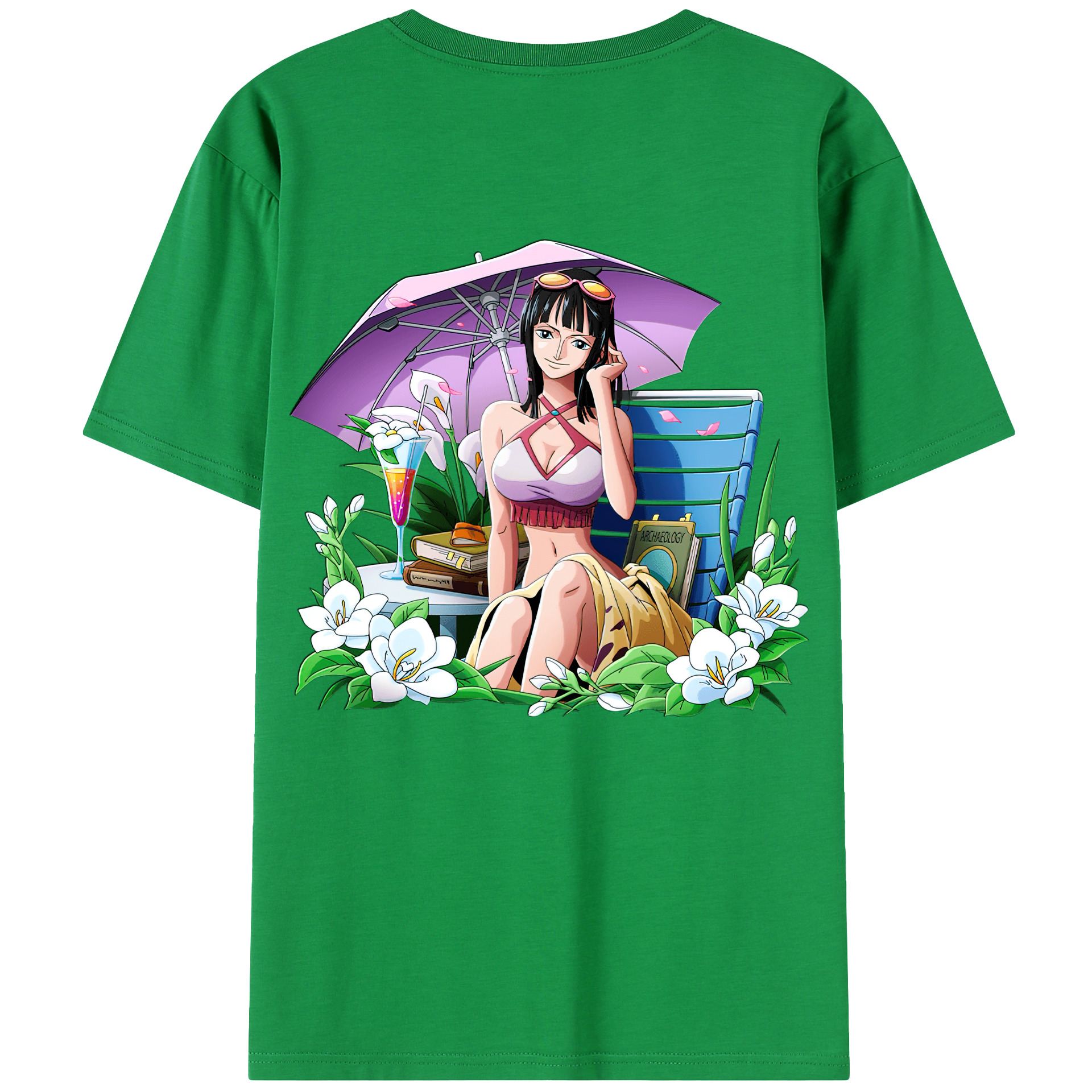 ワンピース ニコ・ロビン ONE PIECE Nico Robin 綿100％半袖Tシャツ（背面プリント）