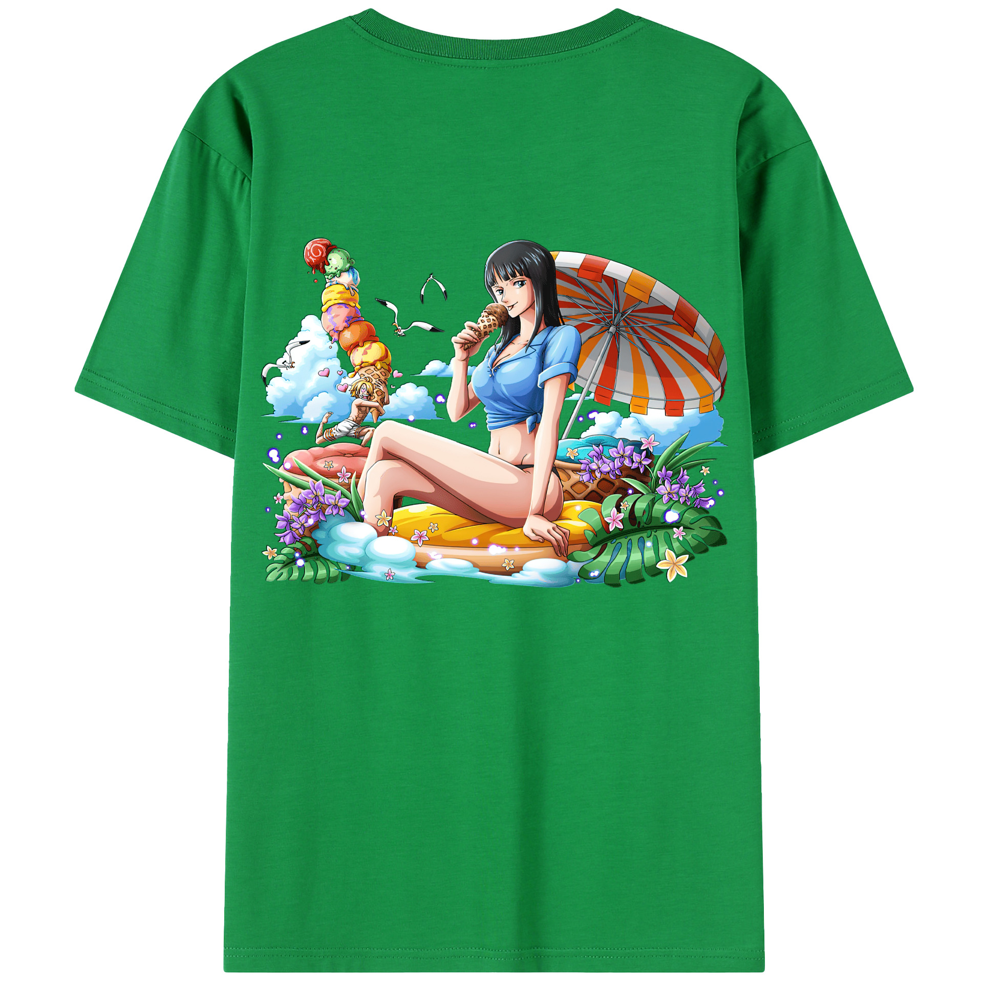 （画像用） ワンピース ニコ・ロビン ONE PIECE Nico Robin 綿100％半袖Tシャツ（背面プリント）