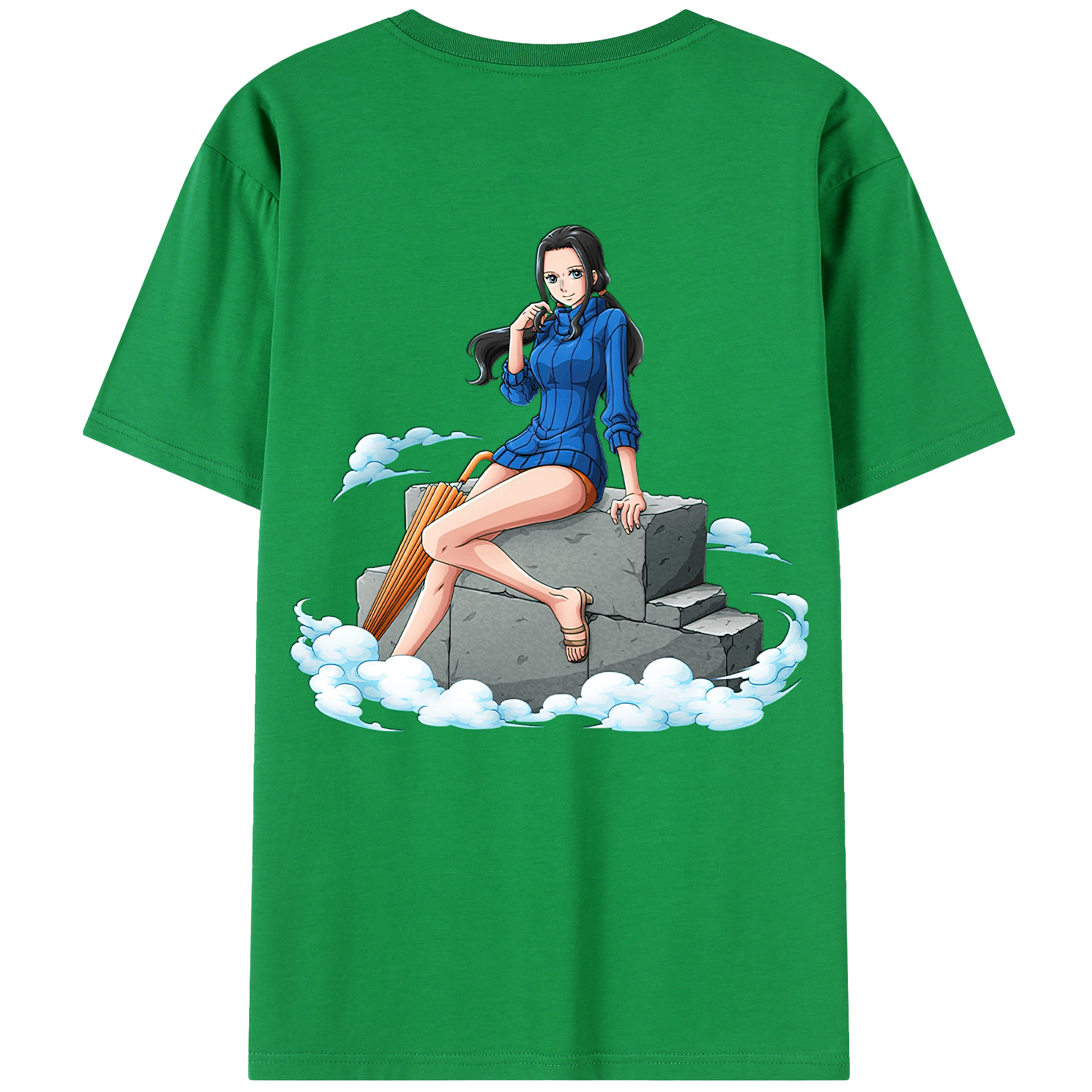 ワンピース ニコ・ロビン ONE PIECE Nico Robin 綿100％半袖Tシャツ（背面プリント）