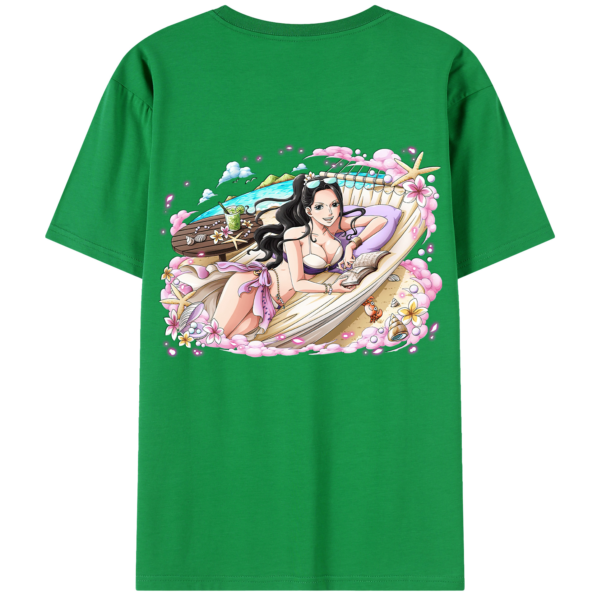 ワンピース ニコ・ロビン ONE PIECE Nico Robin 綿100％半袖Tシャツ（背面プリント）