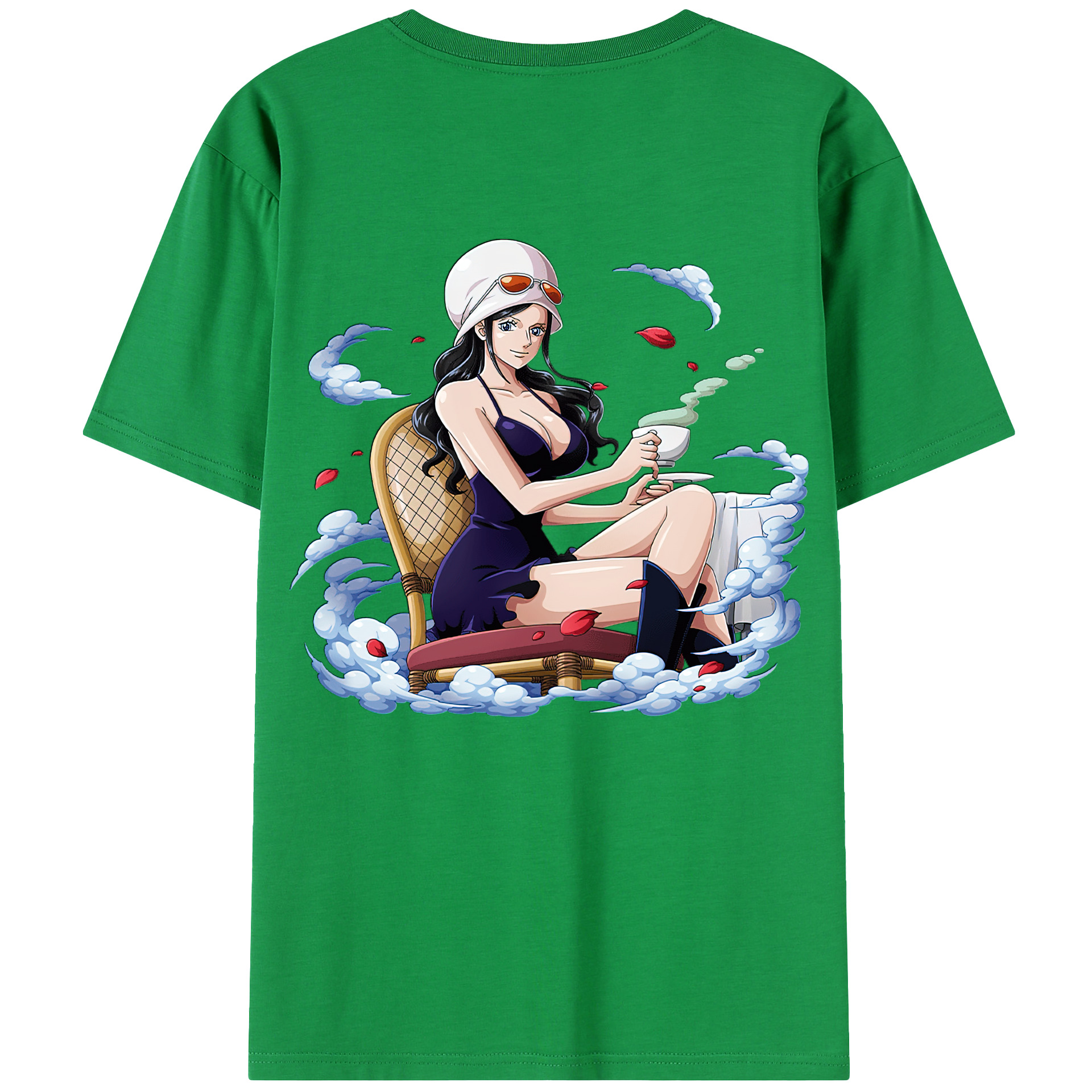 ワンピース ニコ・ロビン ONE PIECE Nico Robin 綿100％半袖Tシャツ（背面プリント）