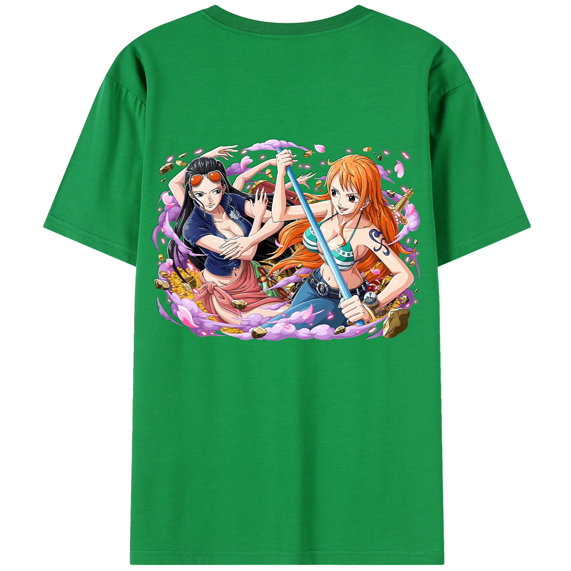 ワンピース ニコ・ロビン ONE PIECE Nico Robin 綿100％半袖Tシャツ（背面プリント）
