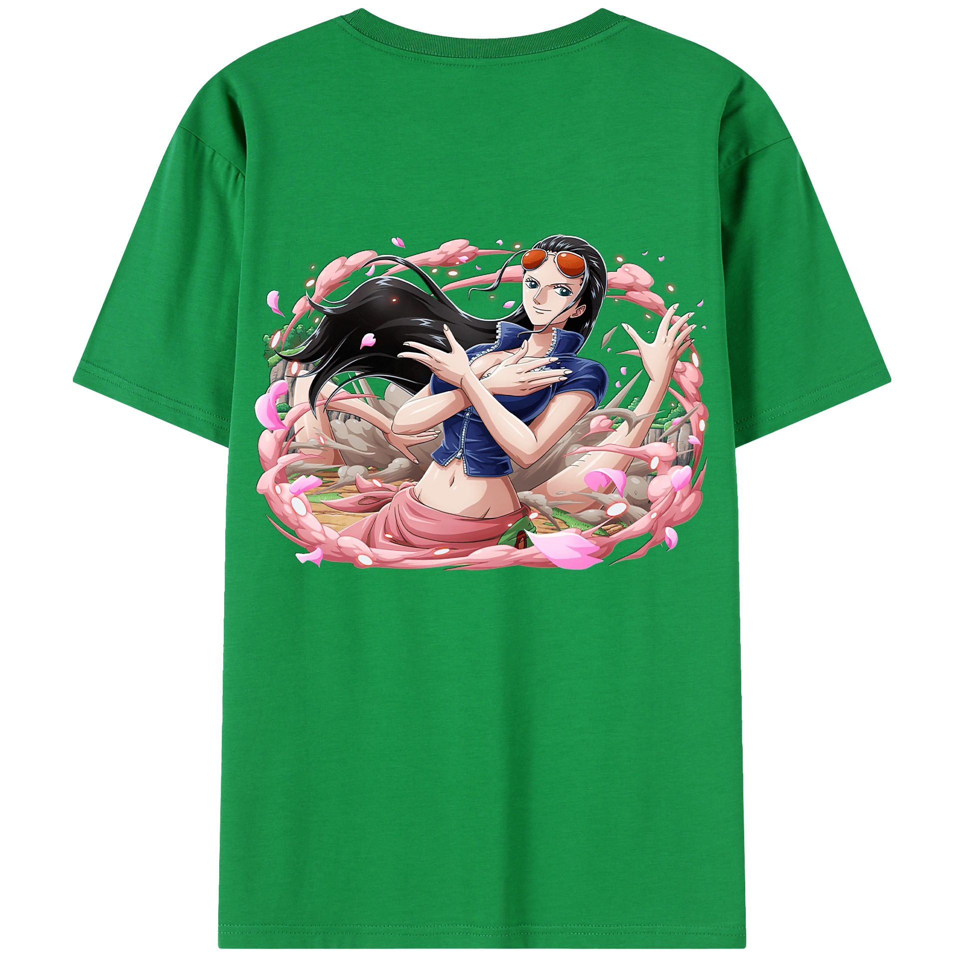 ワンピース ニコ・ロビン ONE PIECE Nico Robin 綿100％半袖Tシャツ（背面プリント）